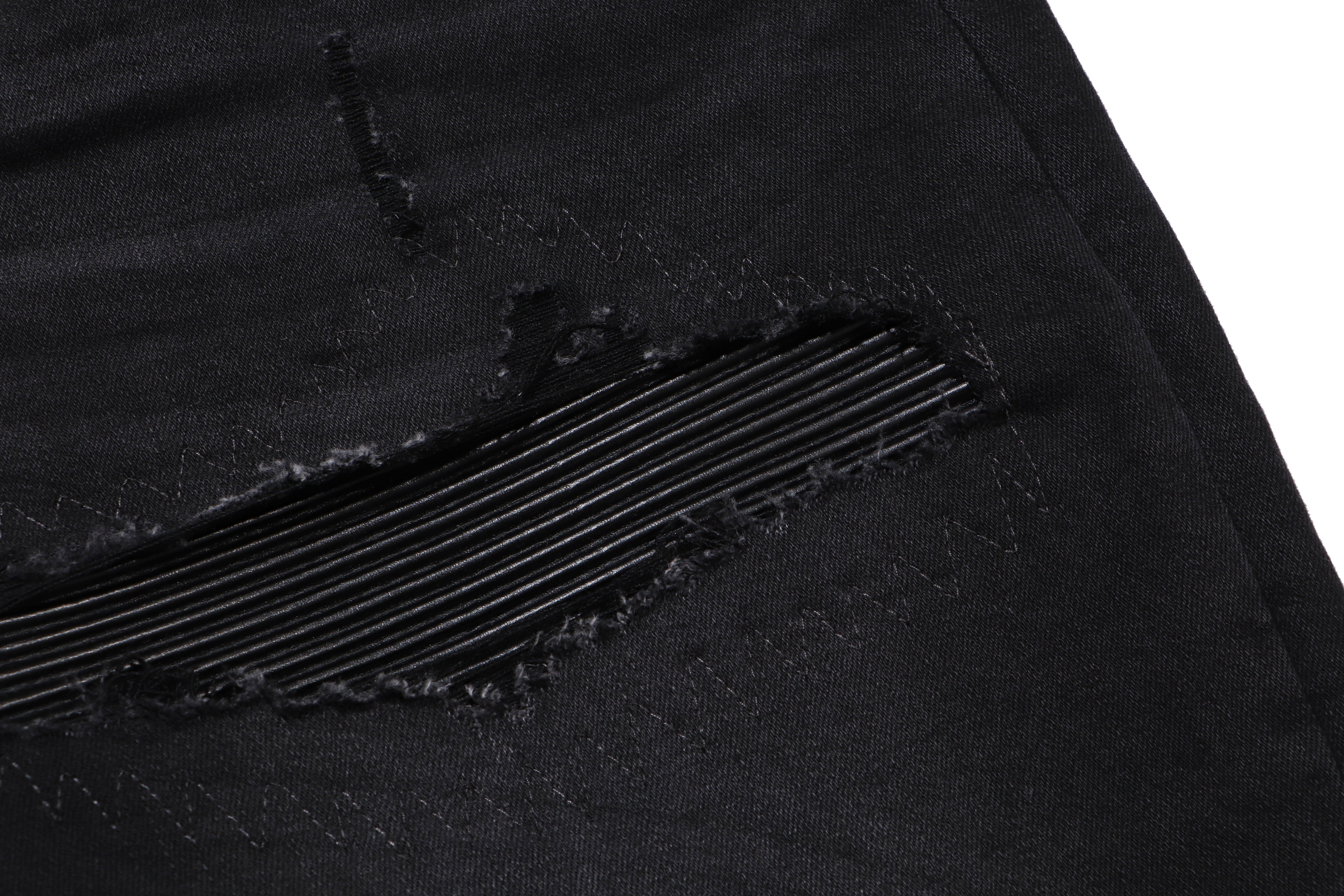 Distressed Faded Black Denim