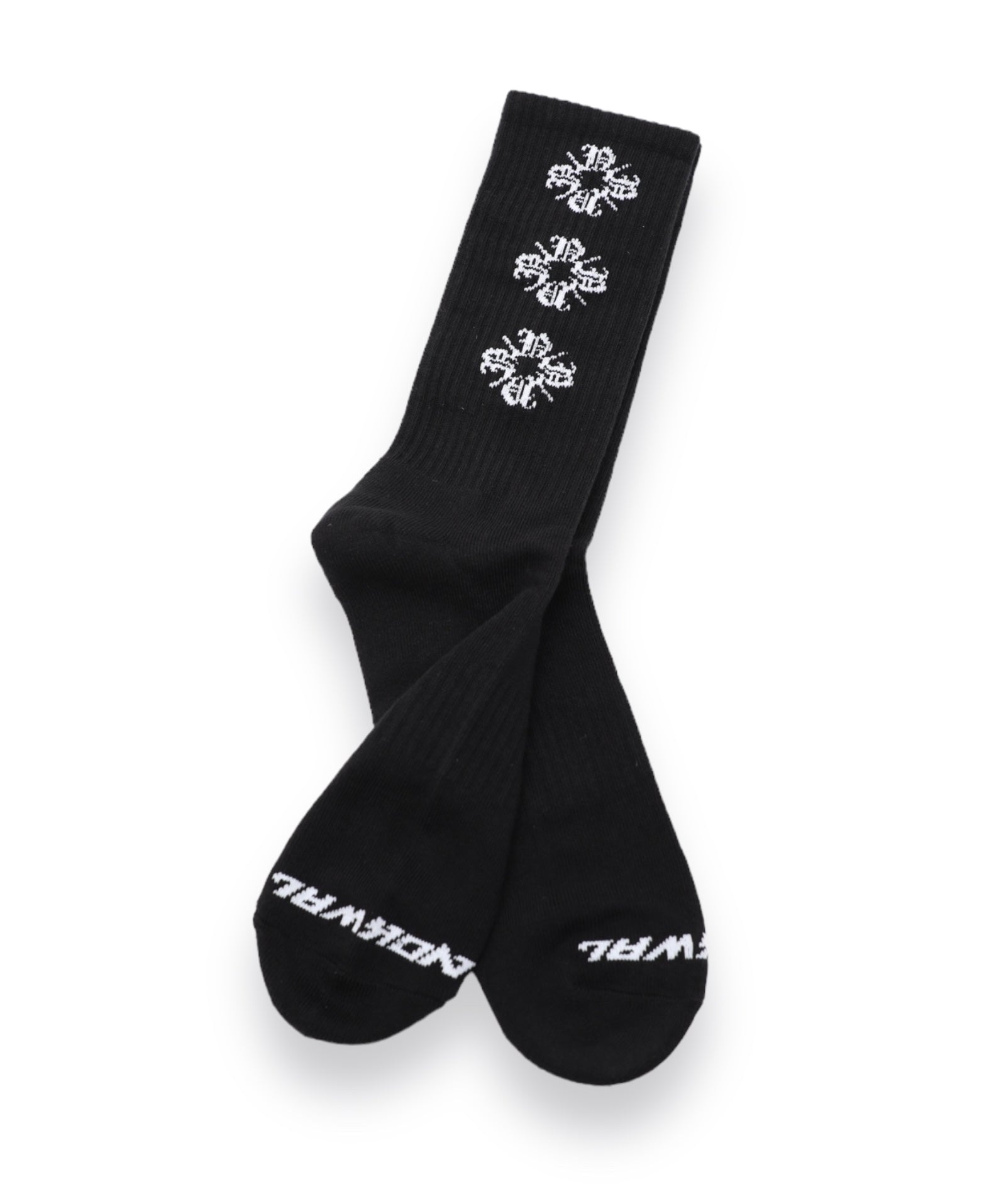 Three Monogram Logo Full Solid Socks