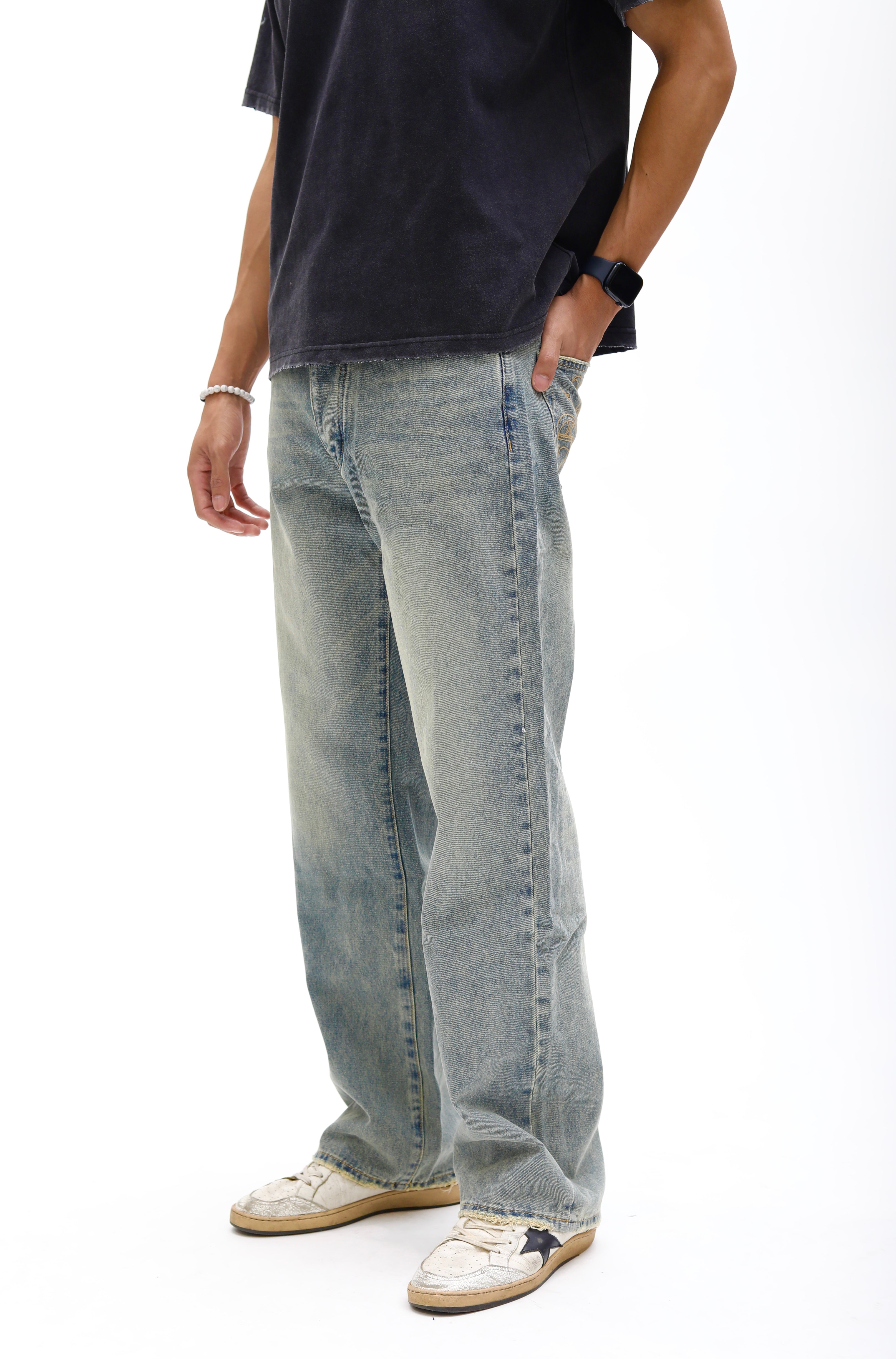 Vintage Blue Straight Leg Denim