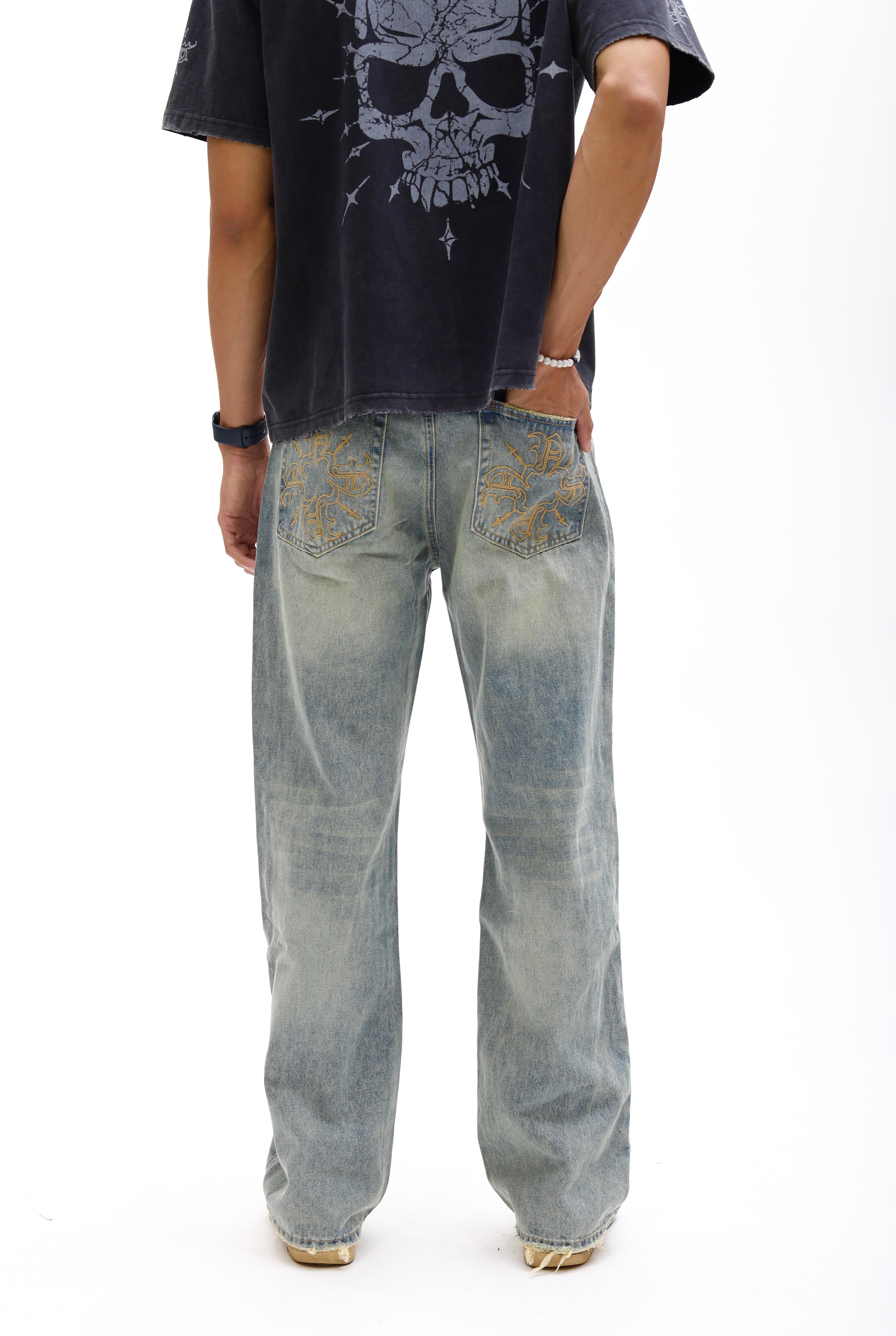 Vintage Blue Straight Leg Denim