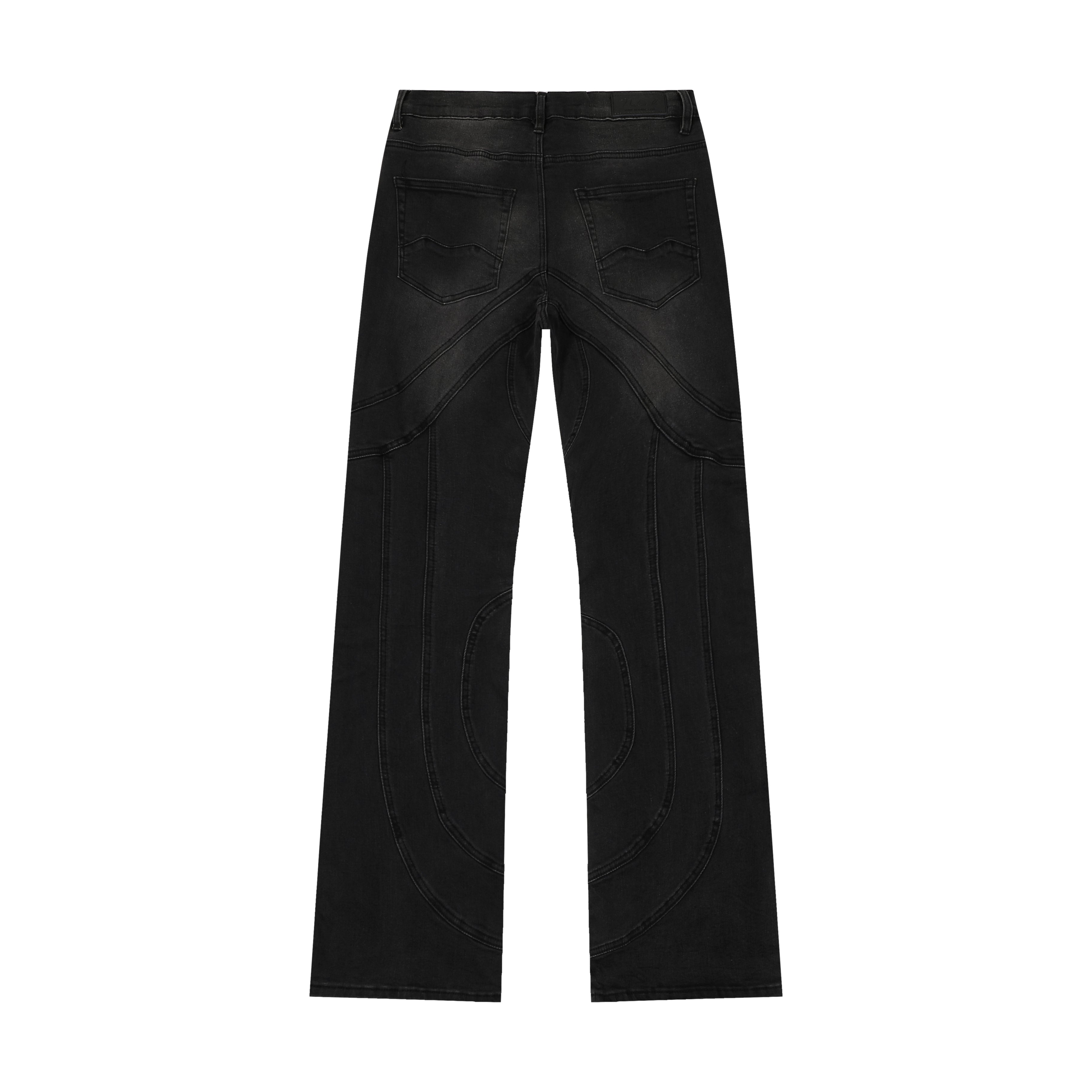 Monogram Piping Faded Black Denim