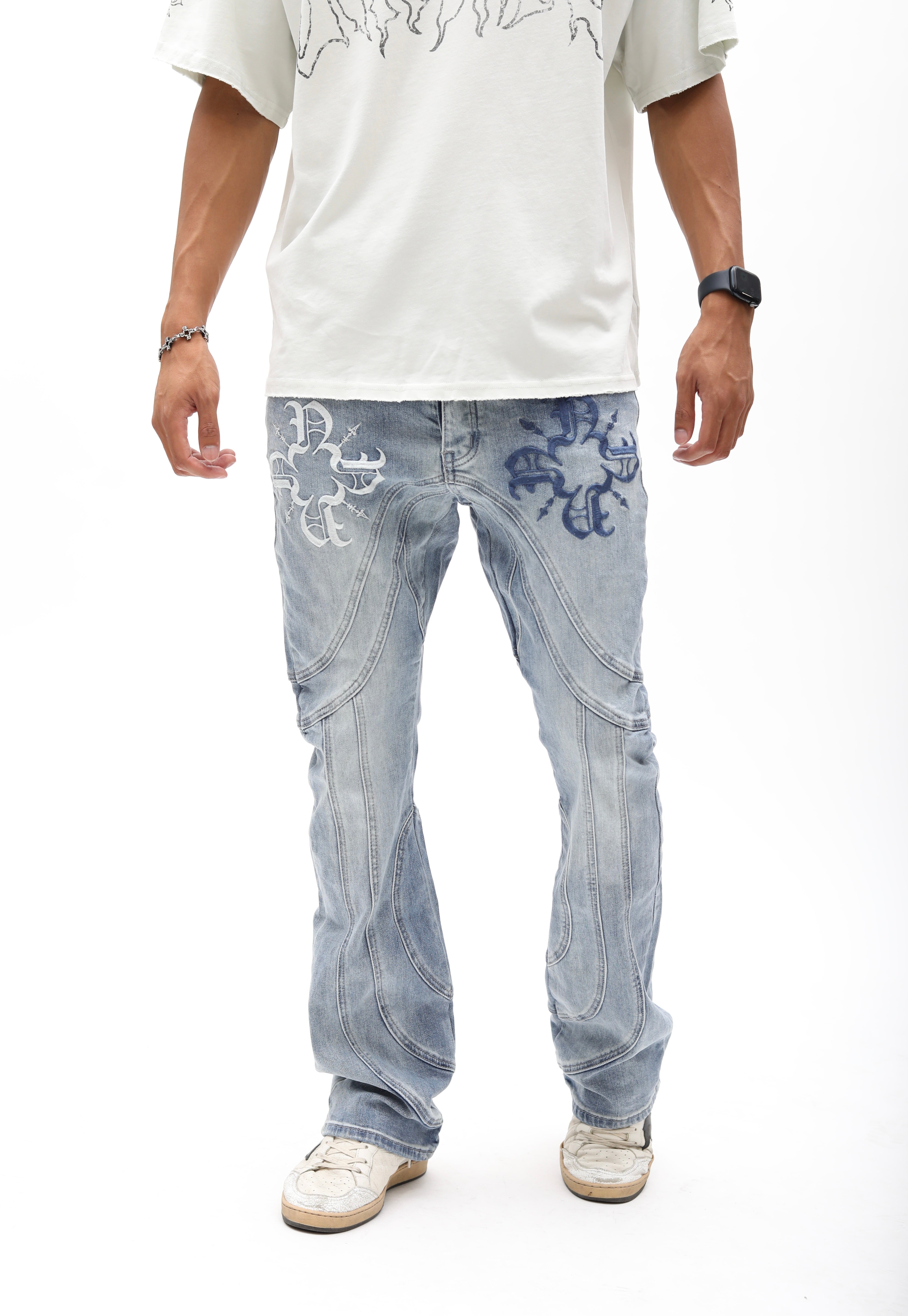 Monogram Piping light blue Denim