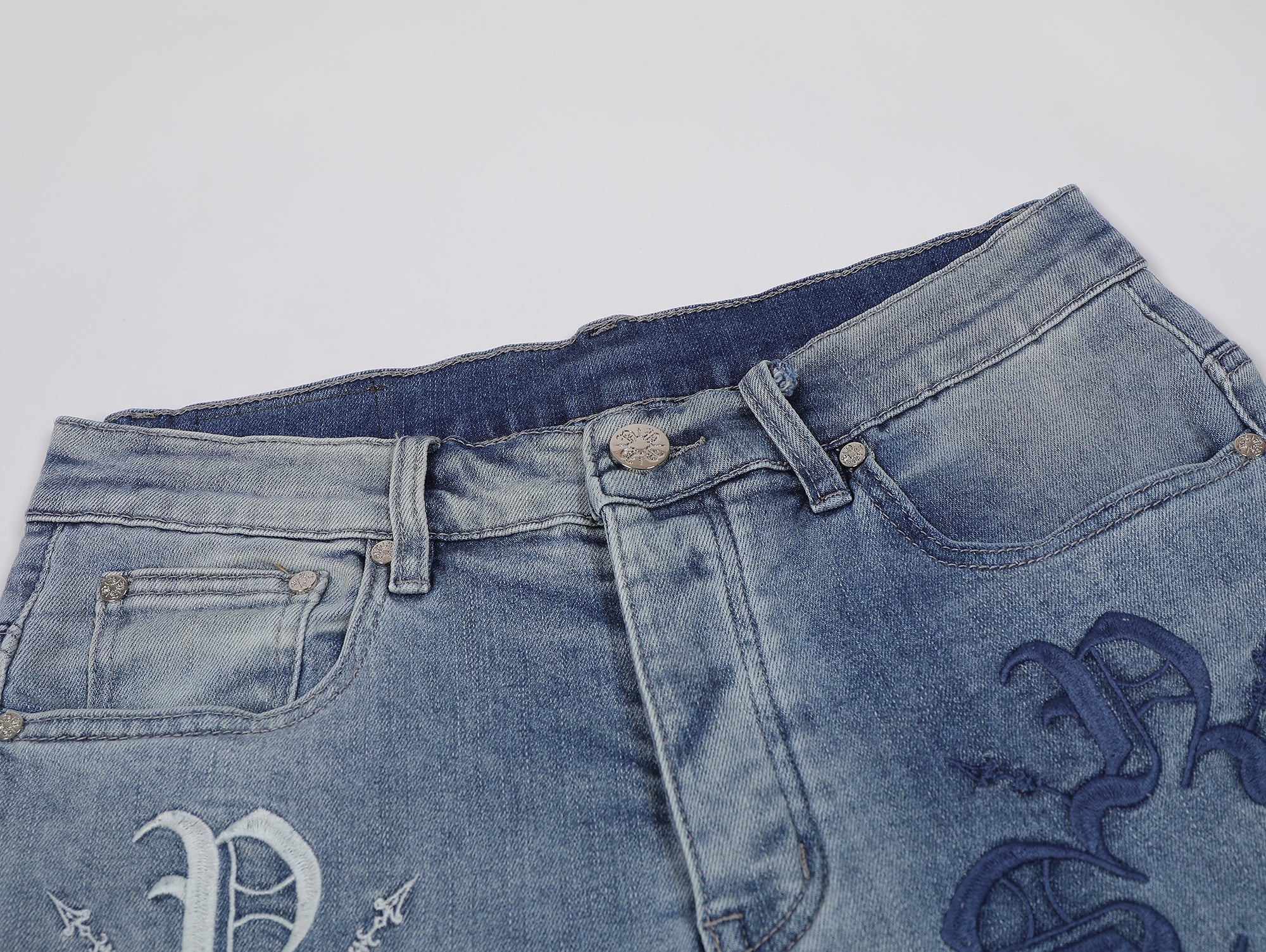 Monogram Piping light blue Denim