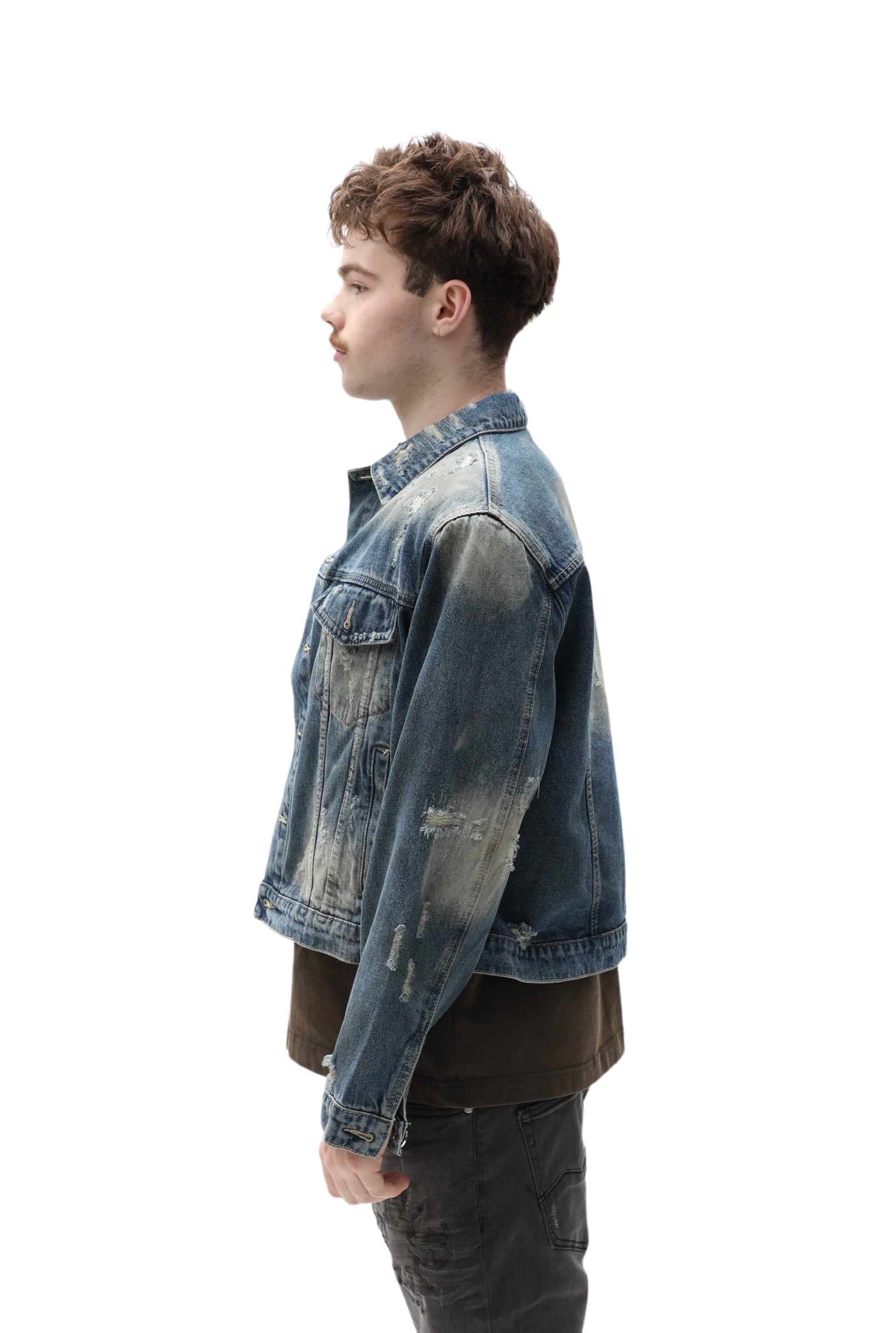 Padded Vintage Trucker Denim Jacket