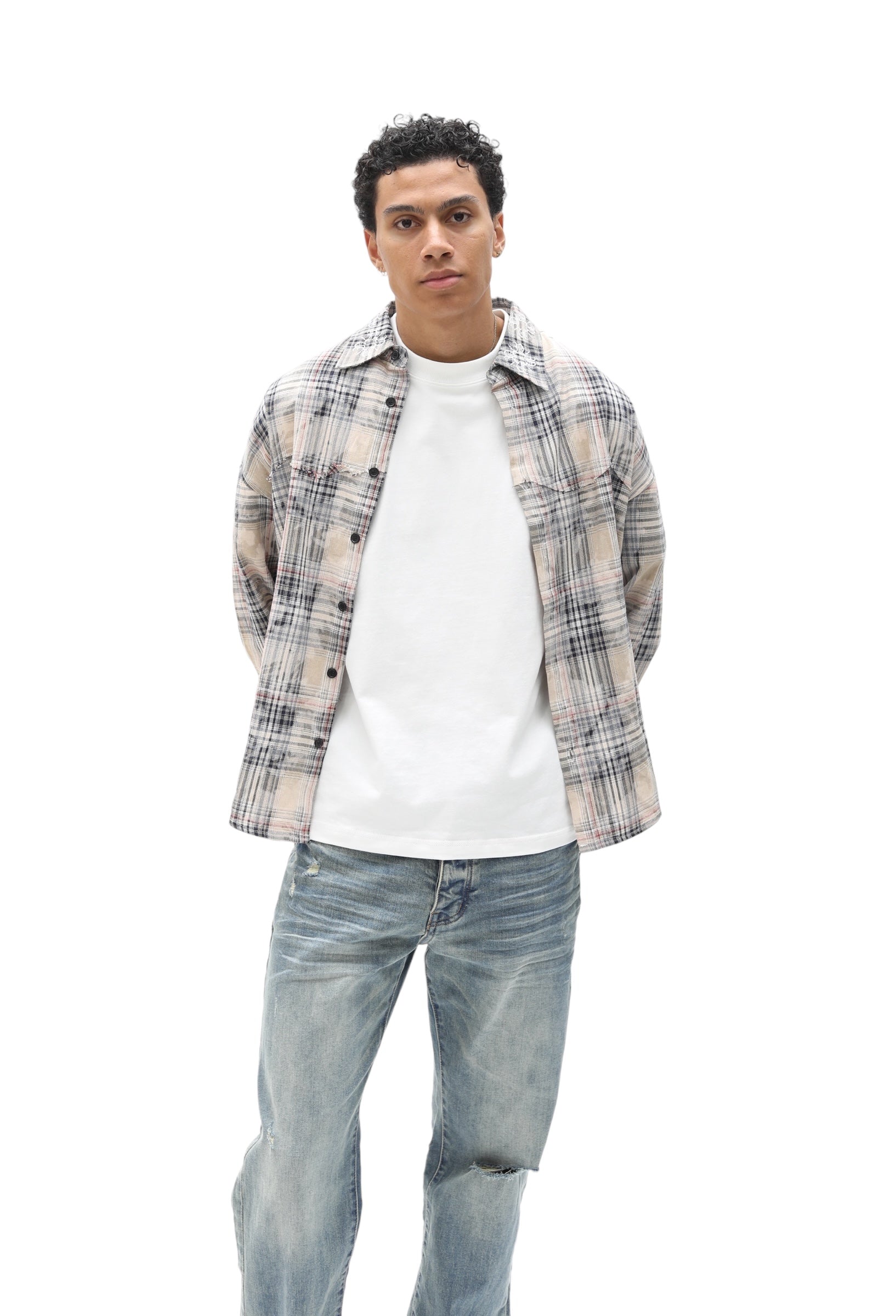 Faded Aged Monogram Flannel