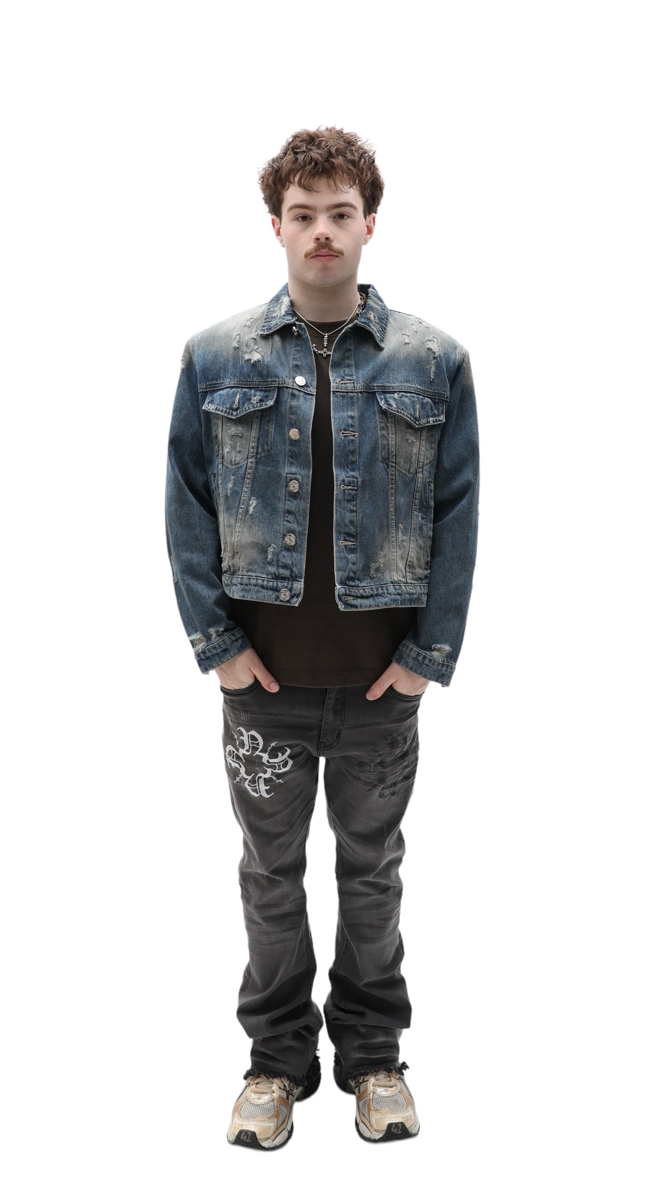Padded Vintage Trucker Denim Jacket