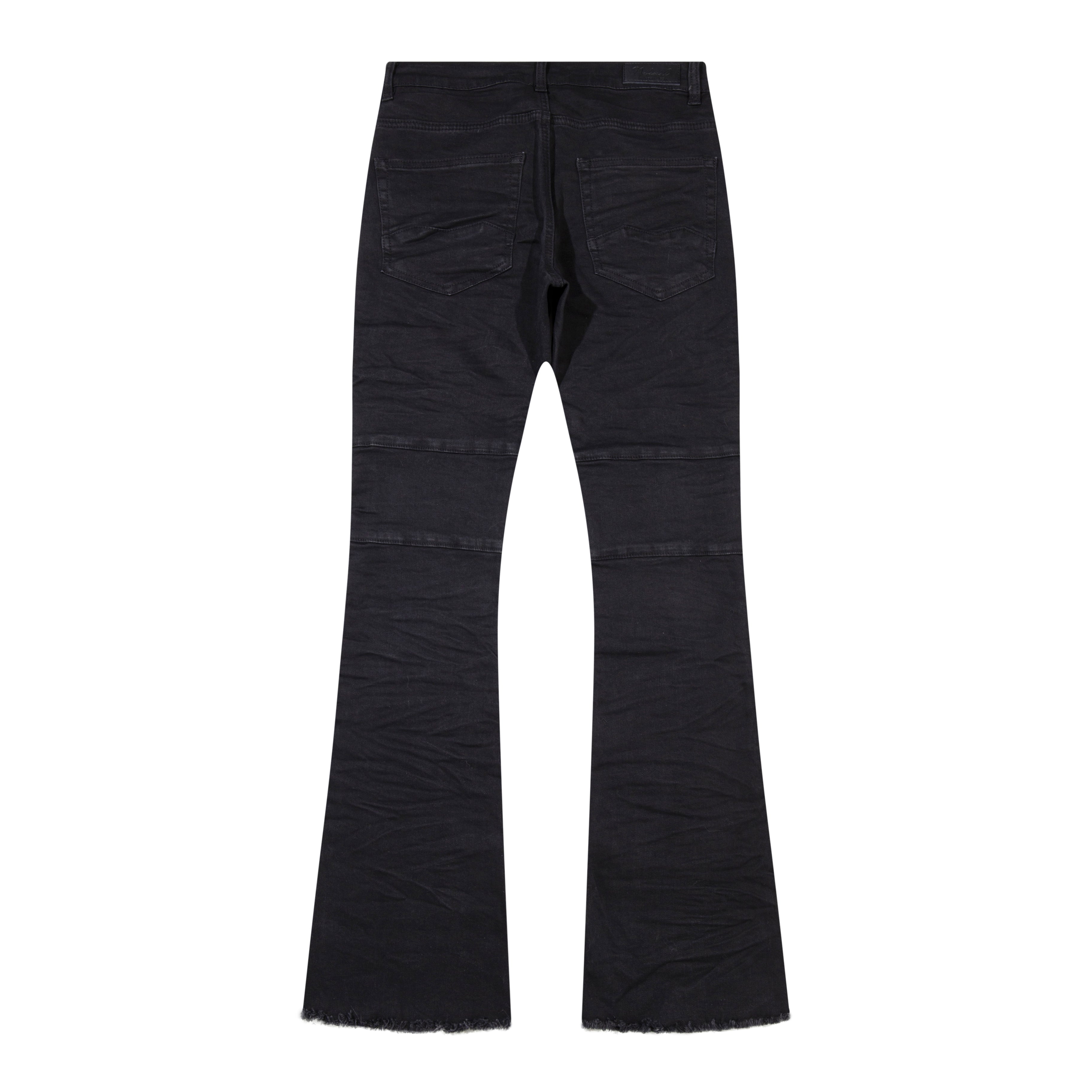 Monogram Stacked Flare Black Denim