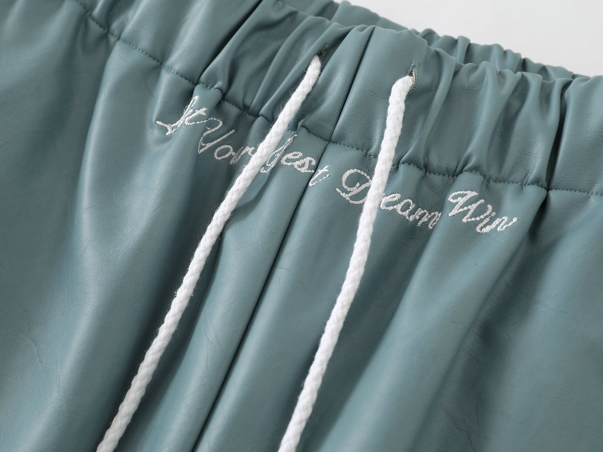 Leather Shorts -Washed Teal