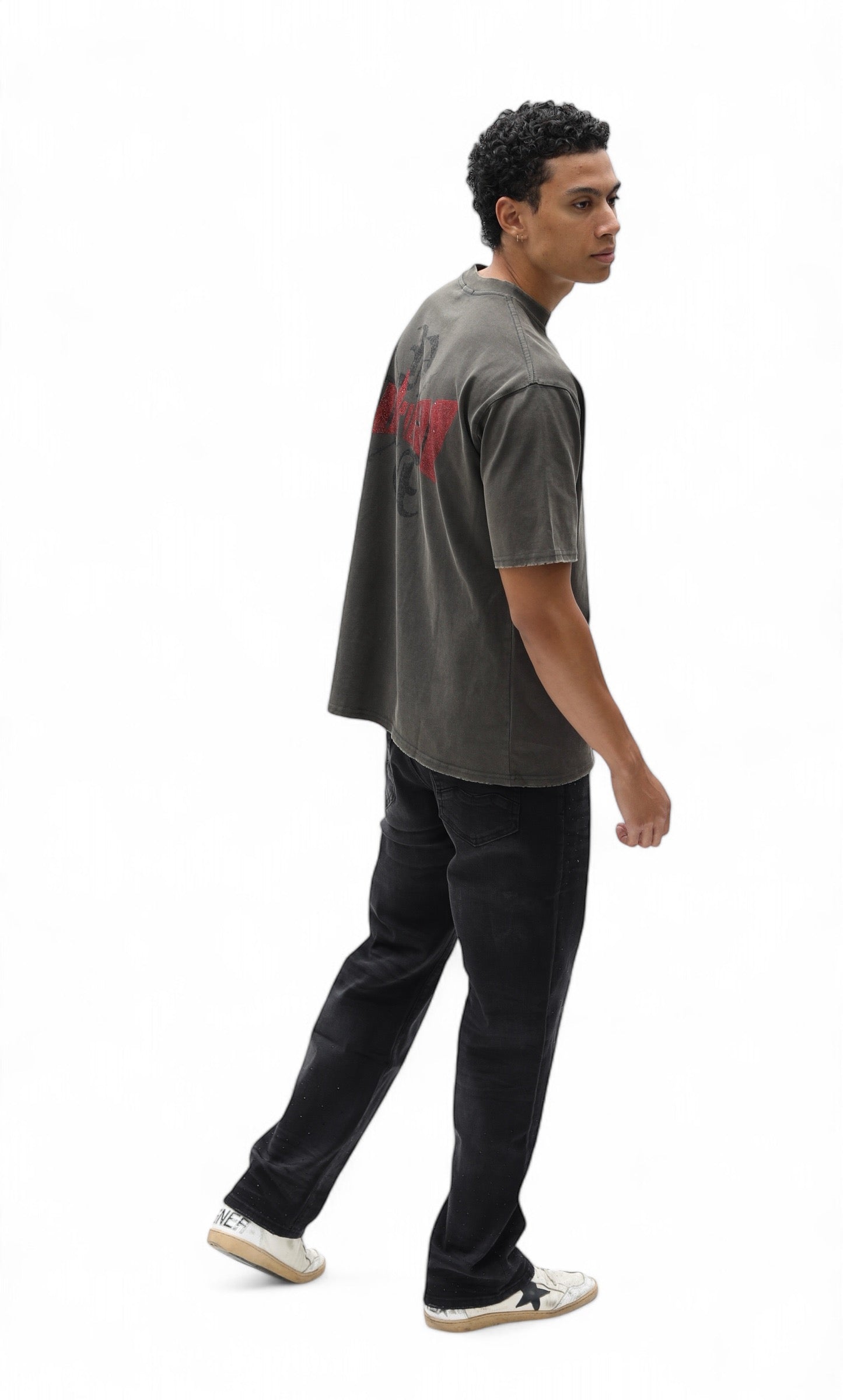 Rhinestone Zoom Monogram Vintage Tee