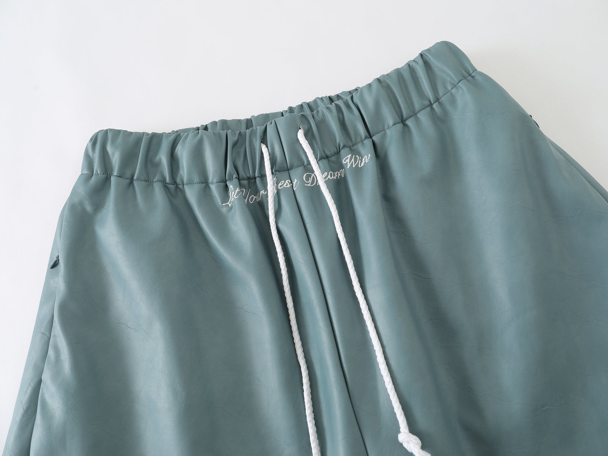 Leather Shorts -Washed Teal