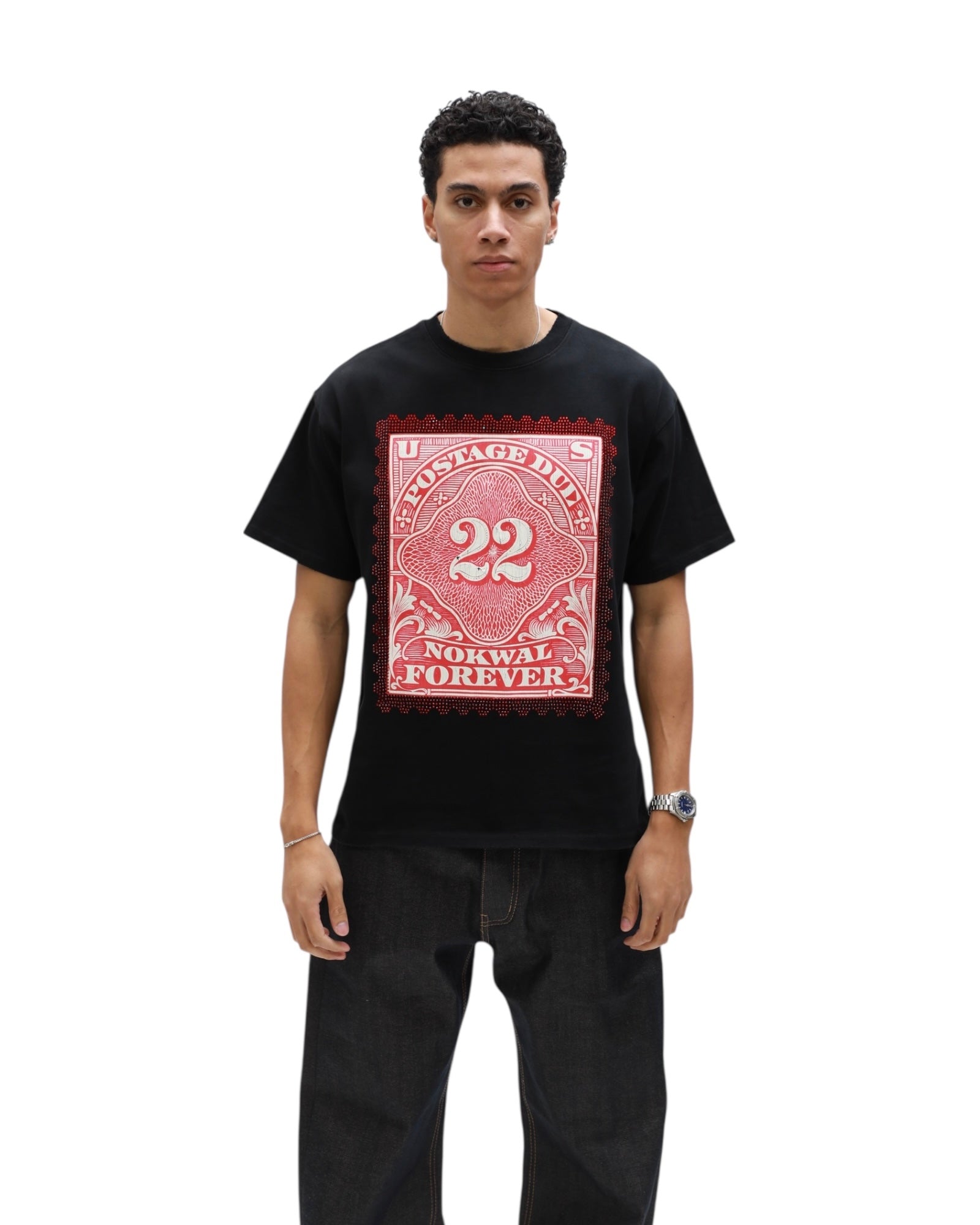 Nokwal Forever Stamp Tee-Black