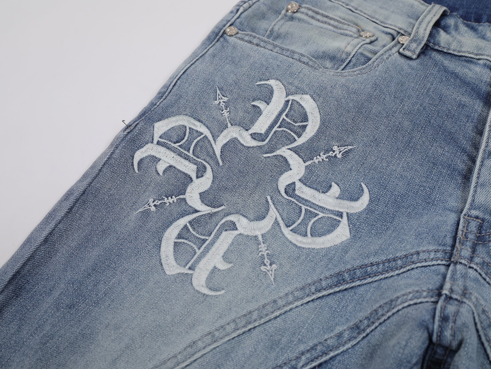 Monogram Piping light blue Denim