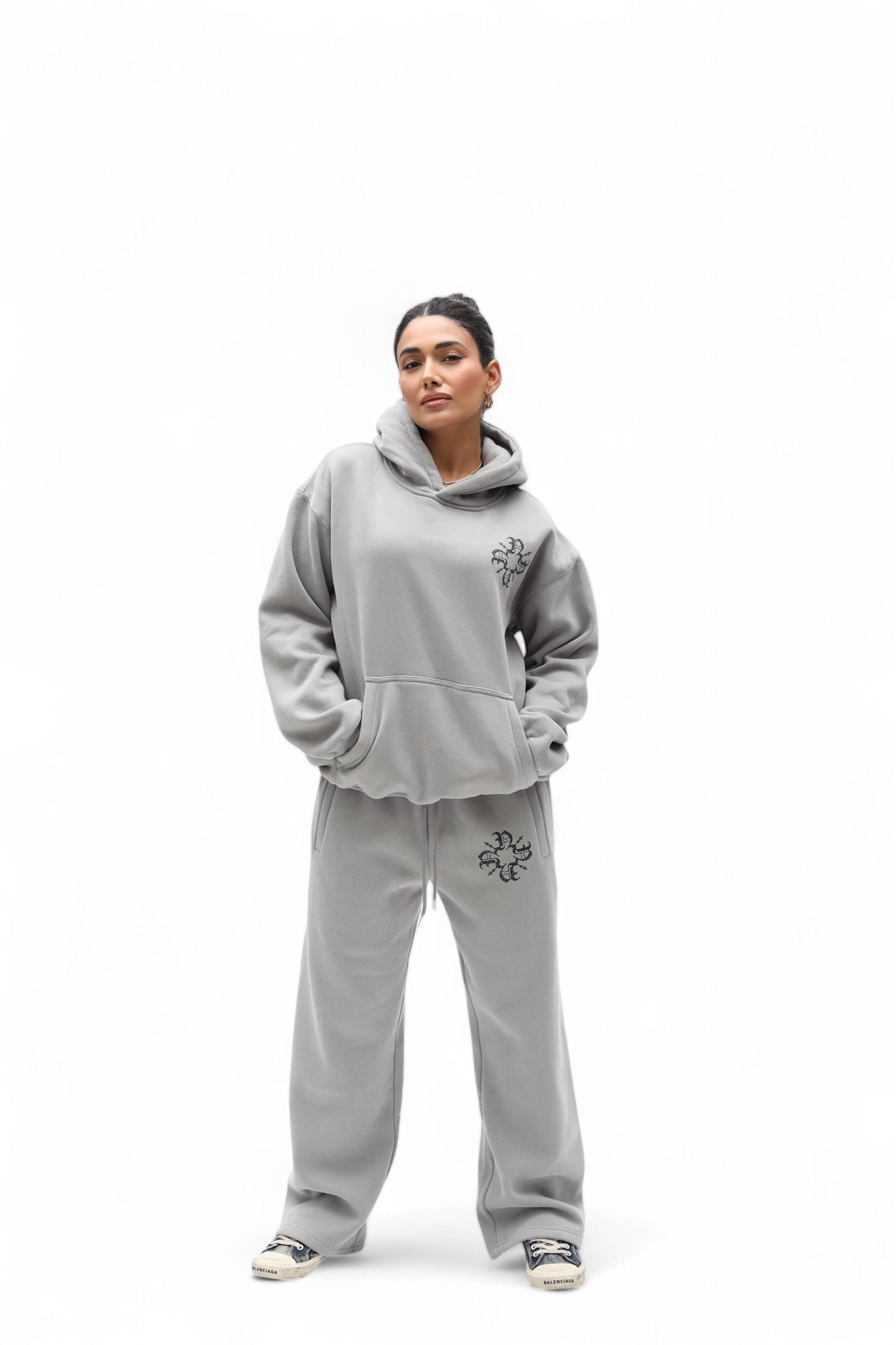 UNISEX Monogram Essential Hoodie Grey