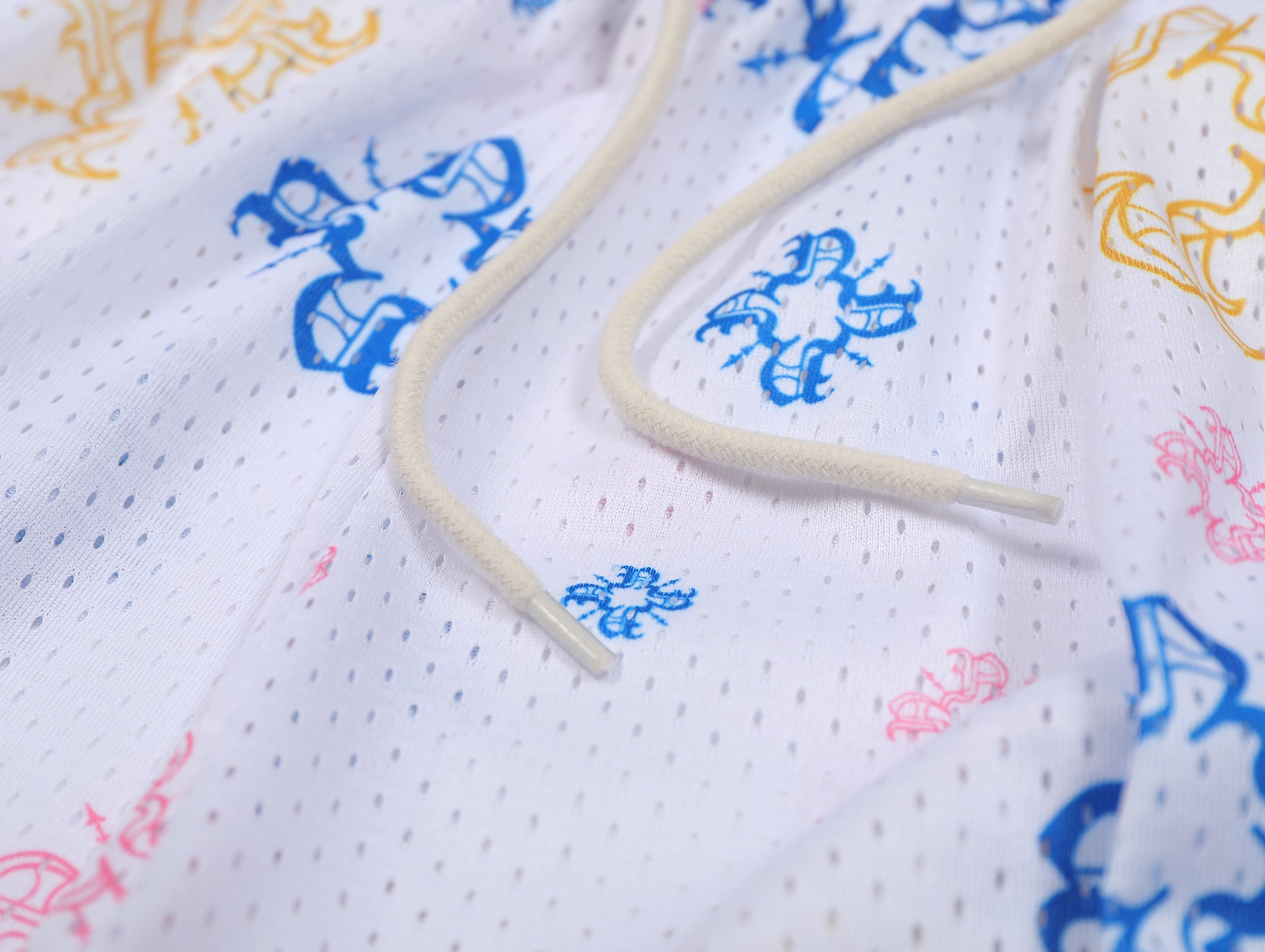 White Multi Monogram Mesh Shorts