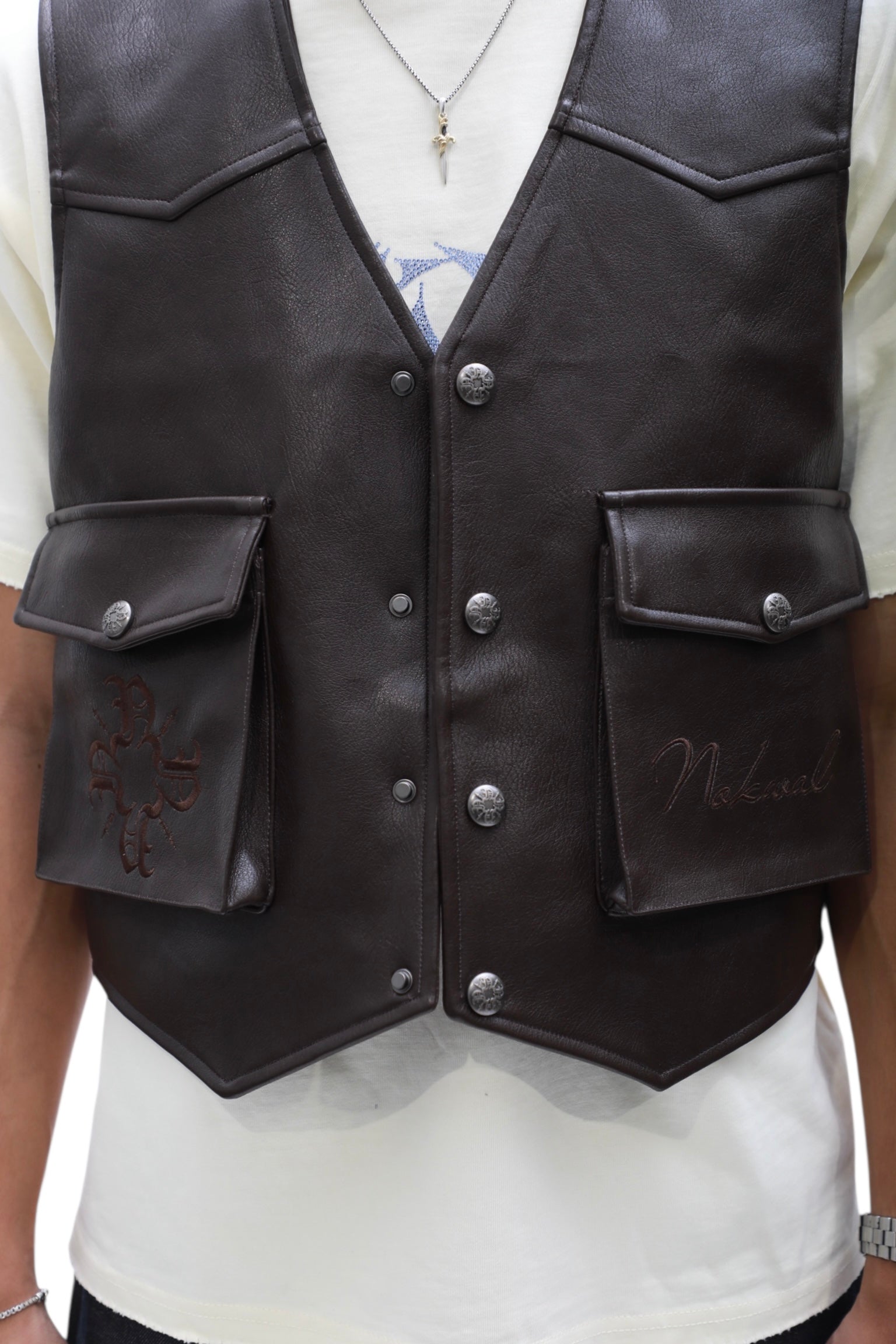 Leather Vest – Brown