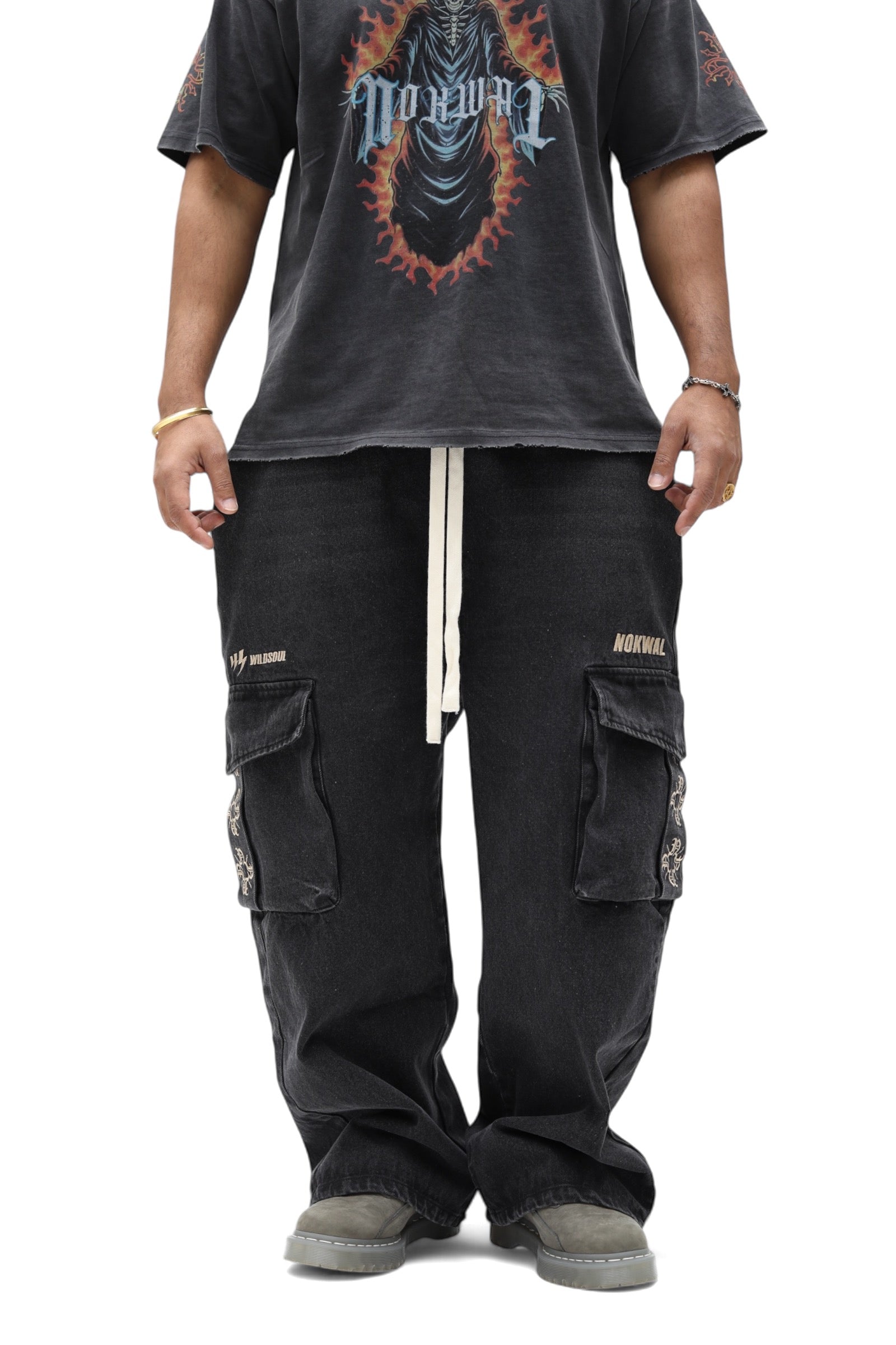 Monogram Black Denim Cargo