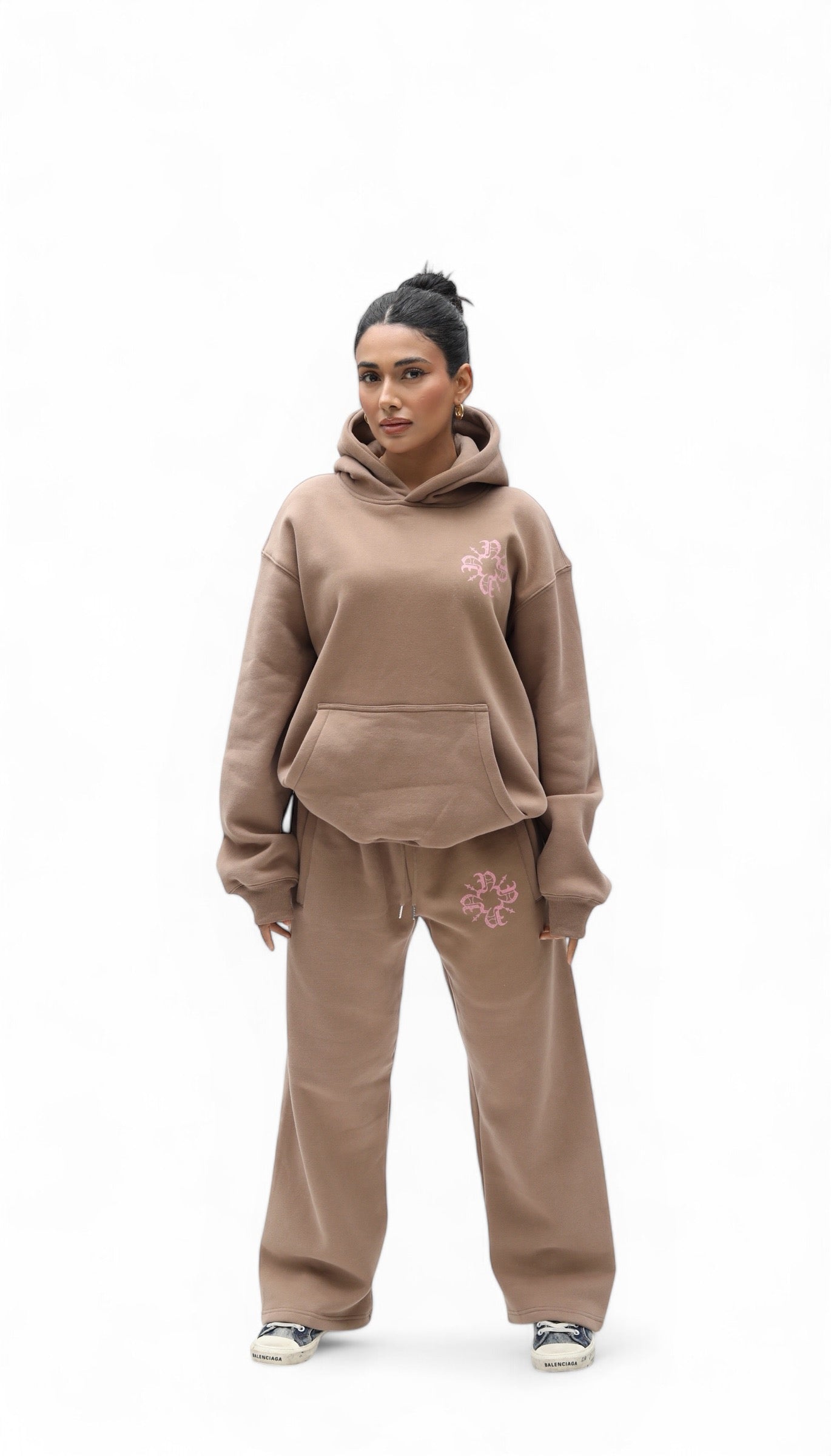 UNISEX Monogram Essential Straight Leg Sweats Brown