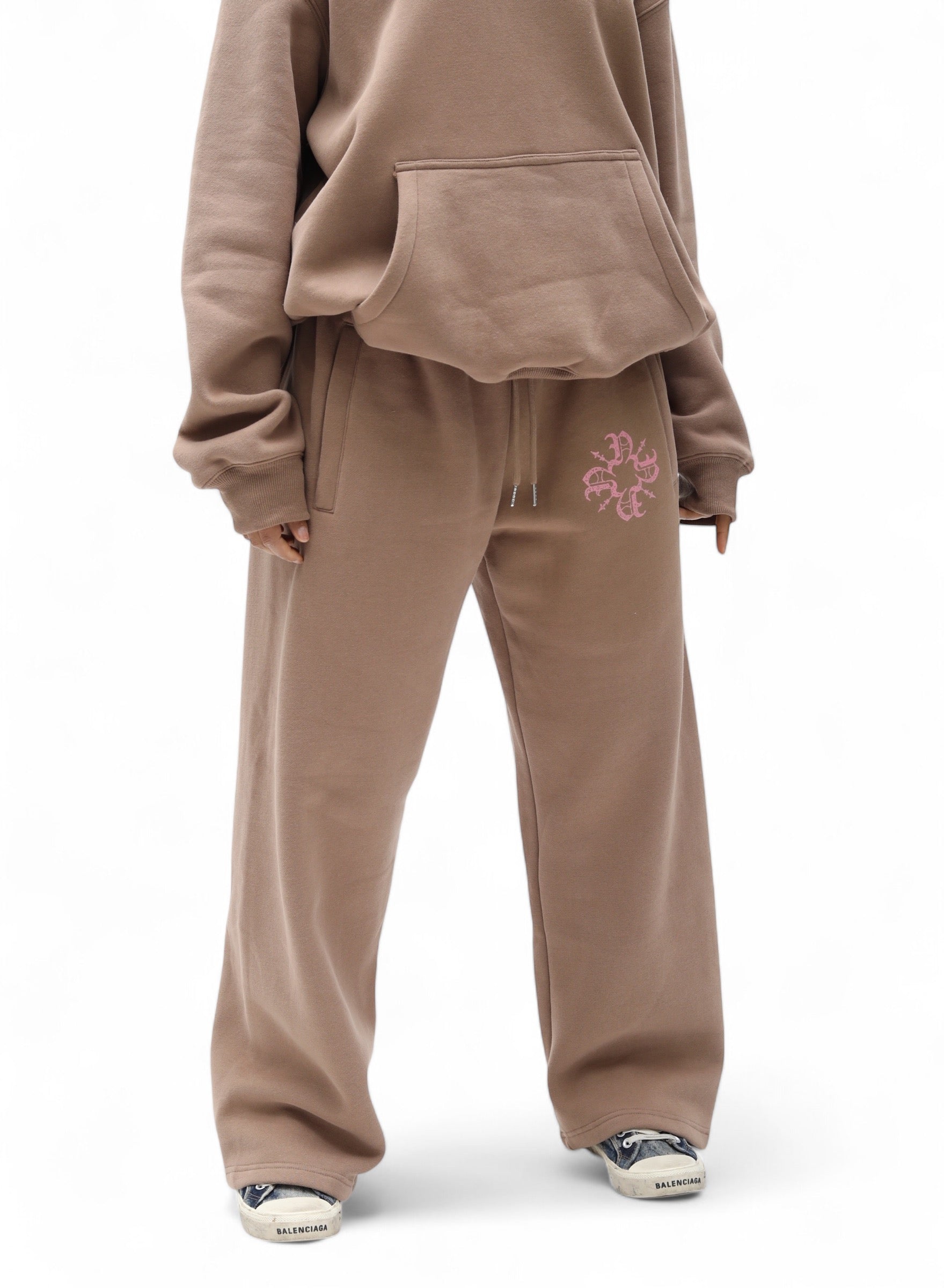 UNISEX Monogram Essential Straight Leg Sweats Brown