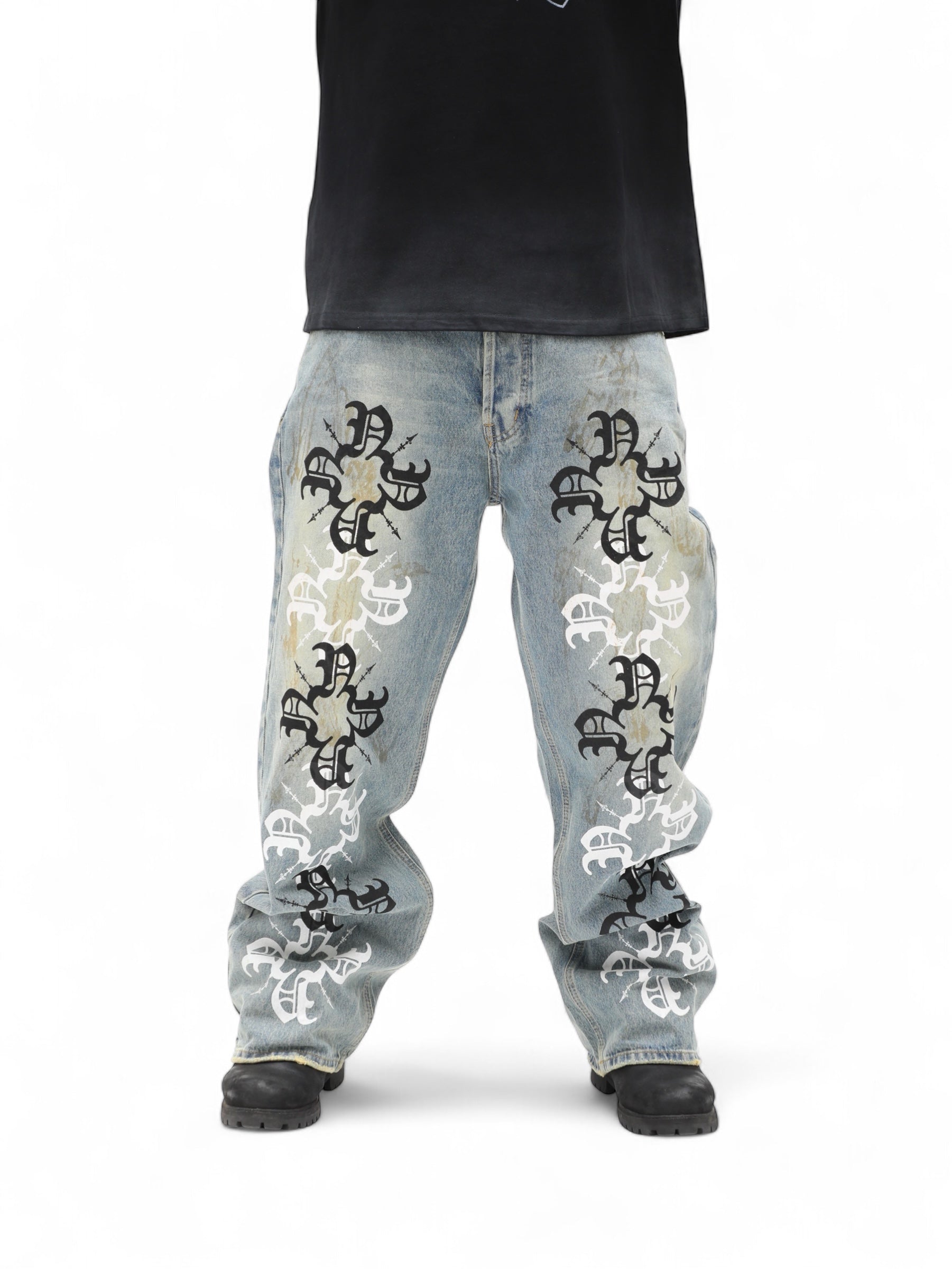 Inner Locking Monogram Straight Leg Denim