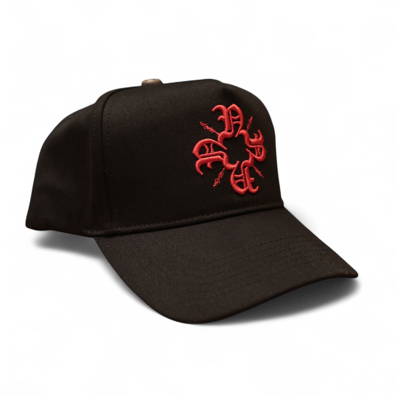 Black/Red Monogram Trucker Hat