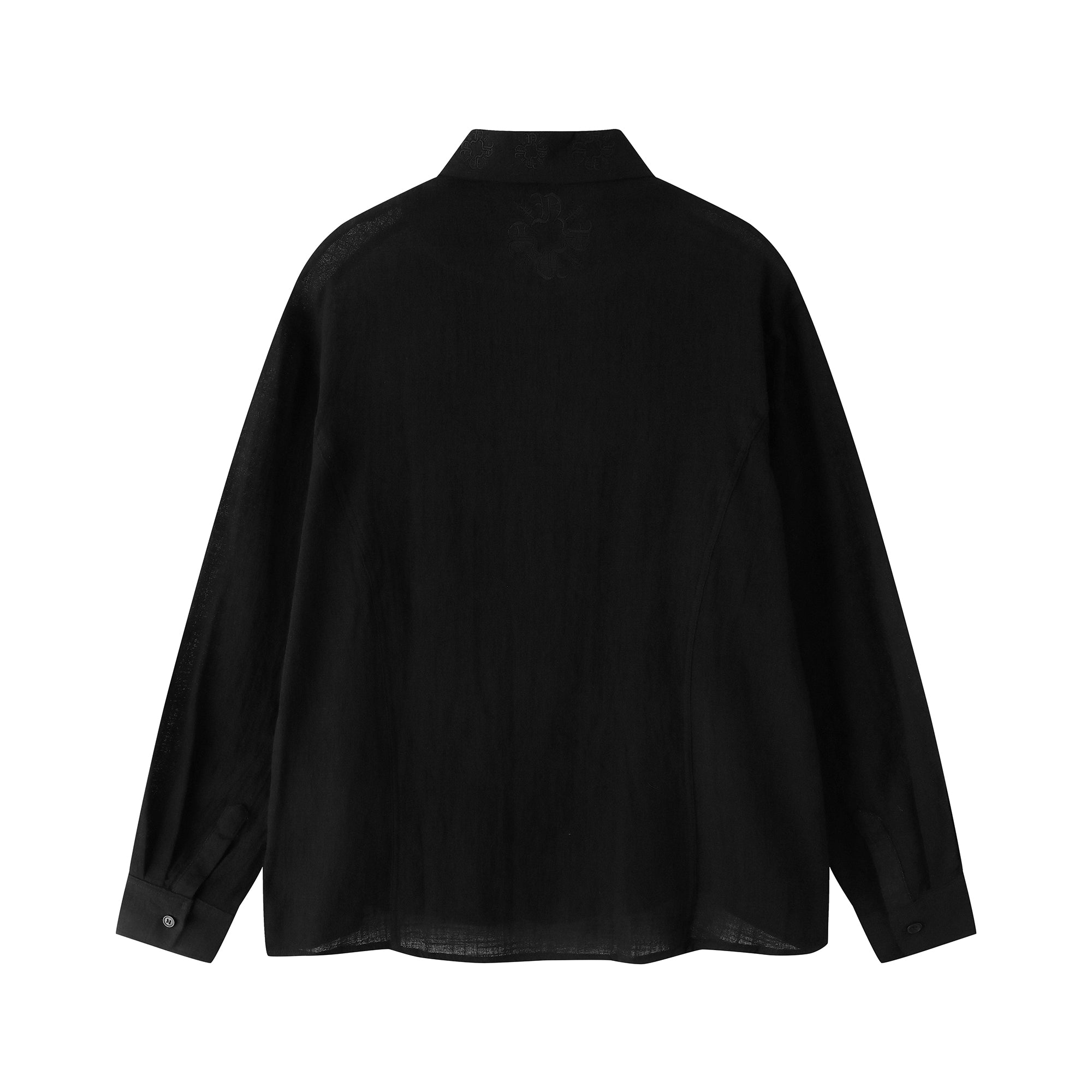 Nokwal Tailored Linen Shirt-Black