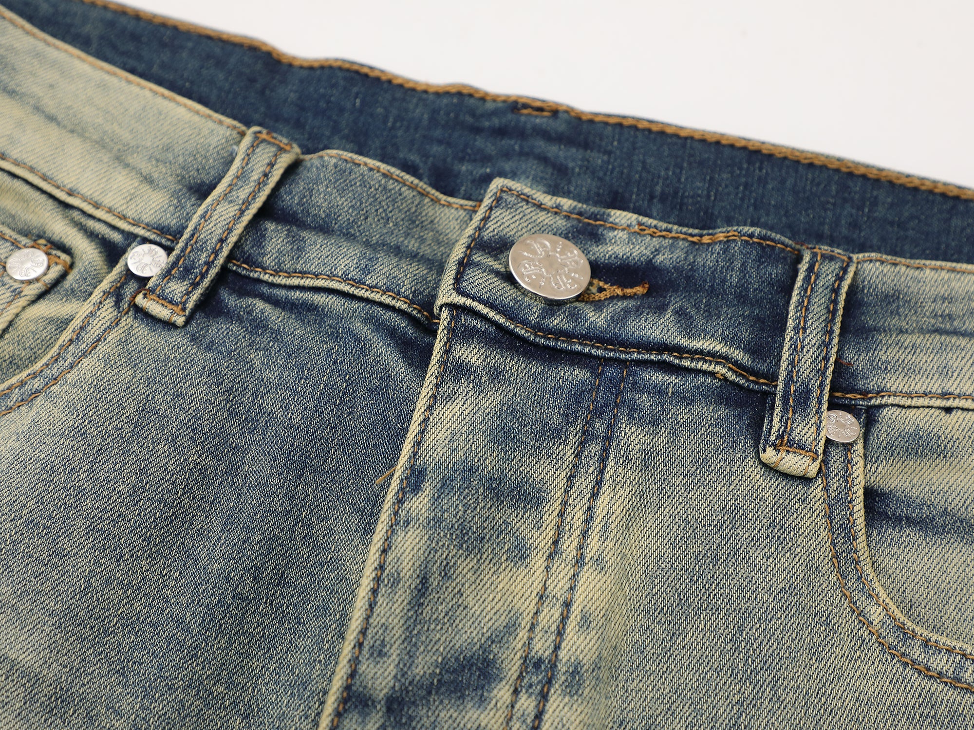 Classic Monogram Stacked Flare Blue Denim