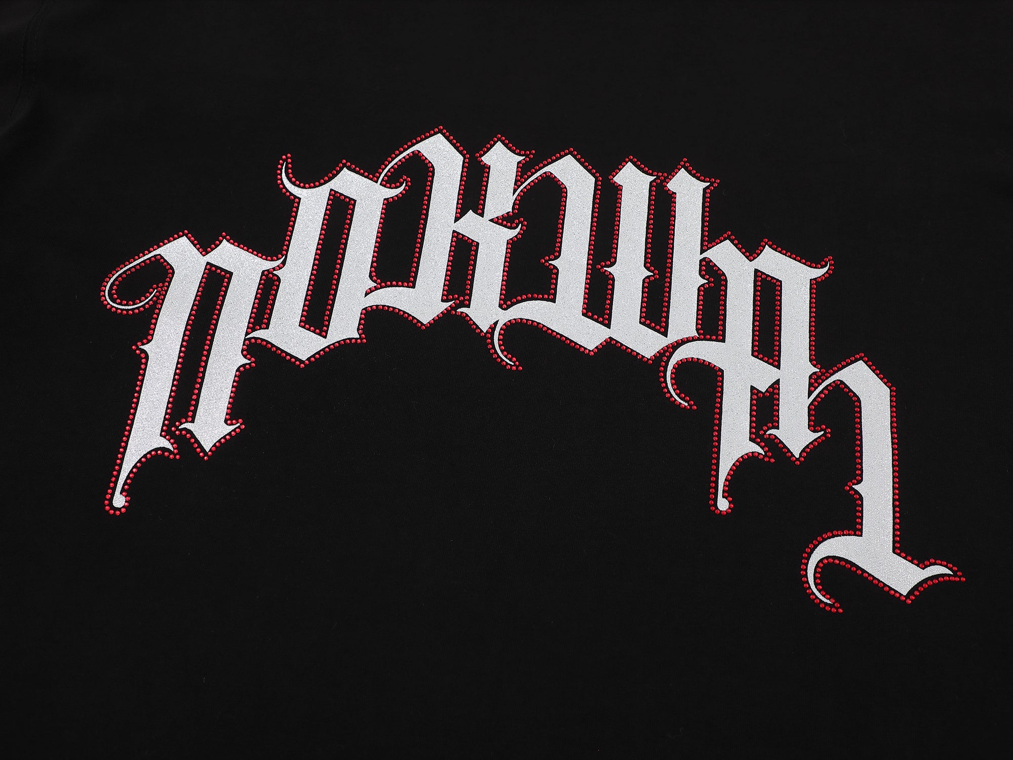 Rhinestone Arch Logo Tee -Jet Black