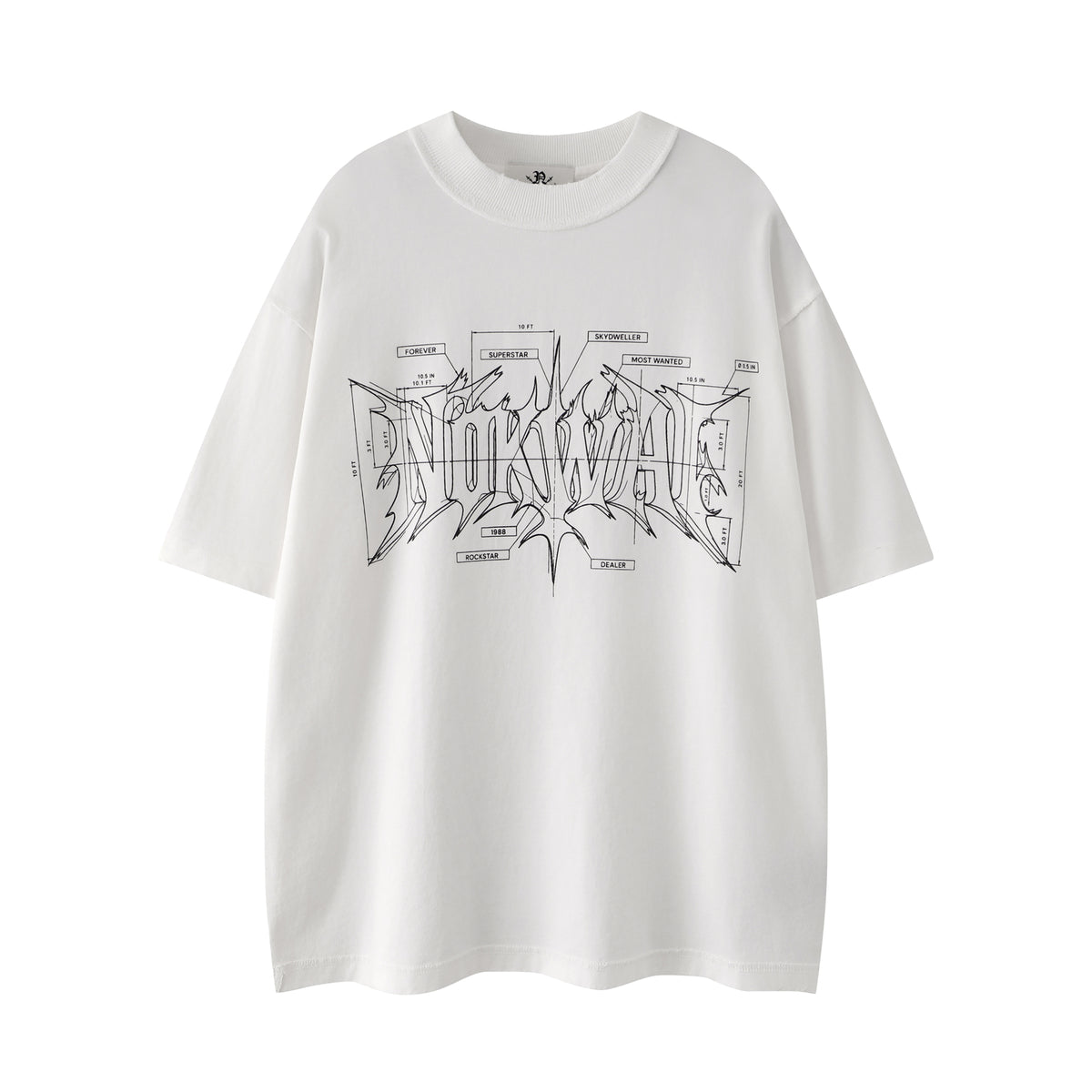 Nokwal Blueprint Graphic Tee White