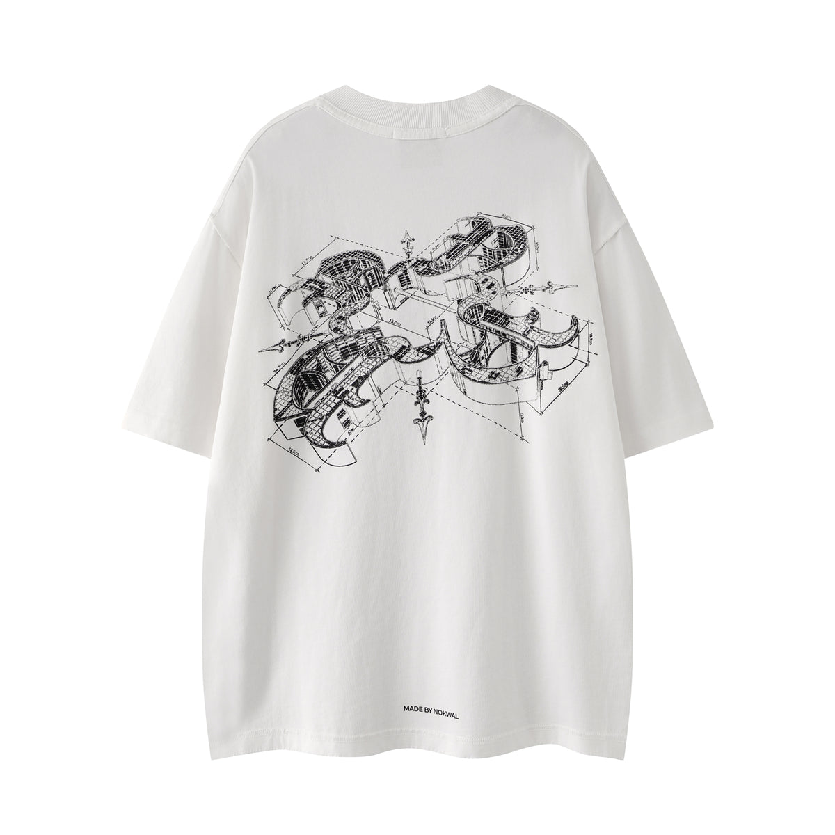 Nokwal Blueprint Graphic Tee White