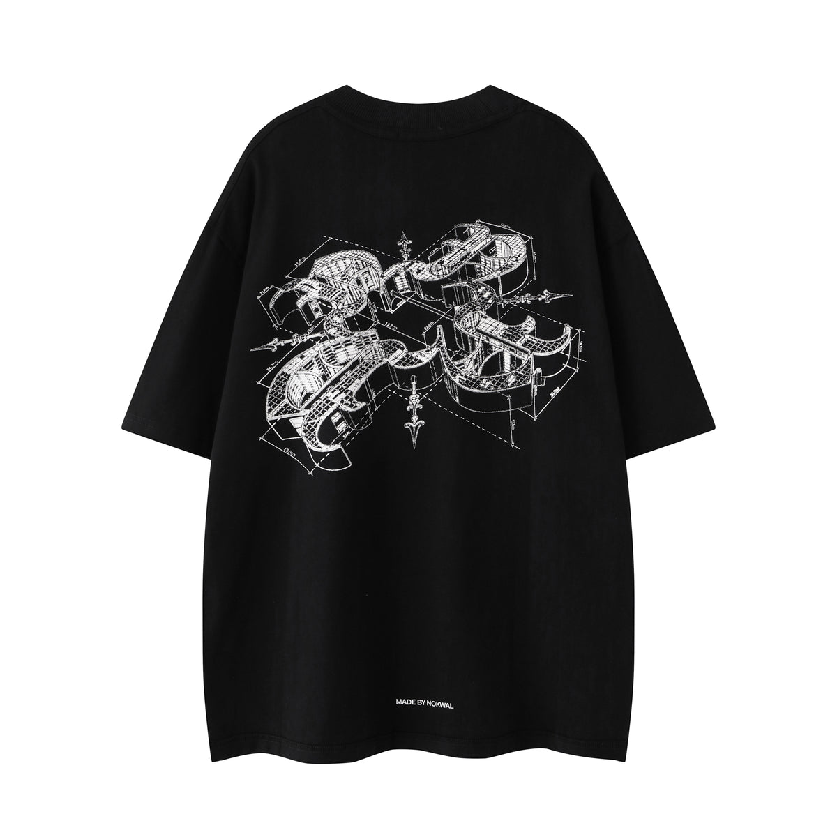 Nokwal Blueprint Graphic Tee Black