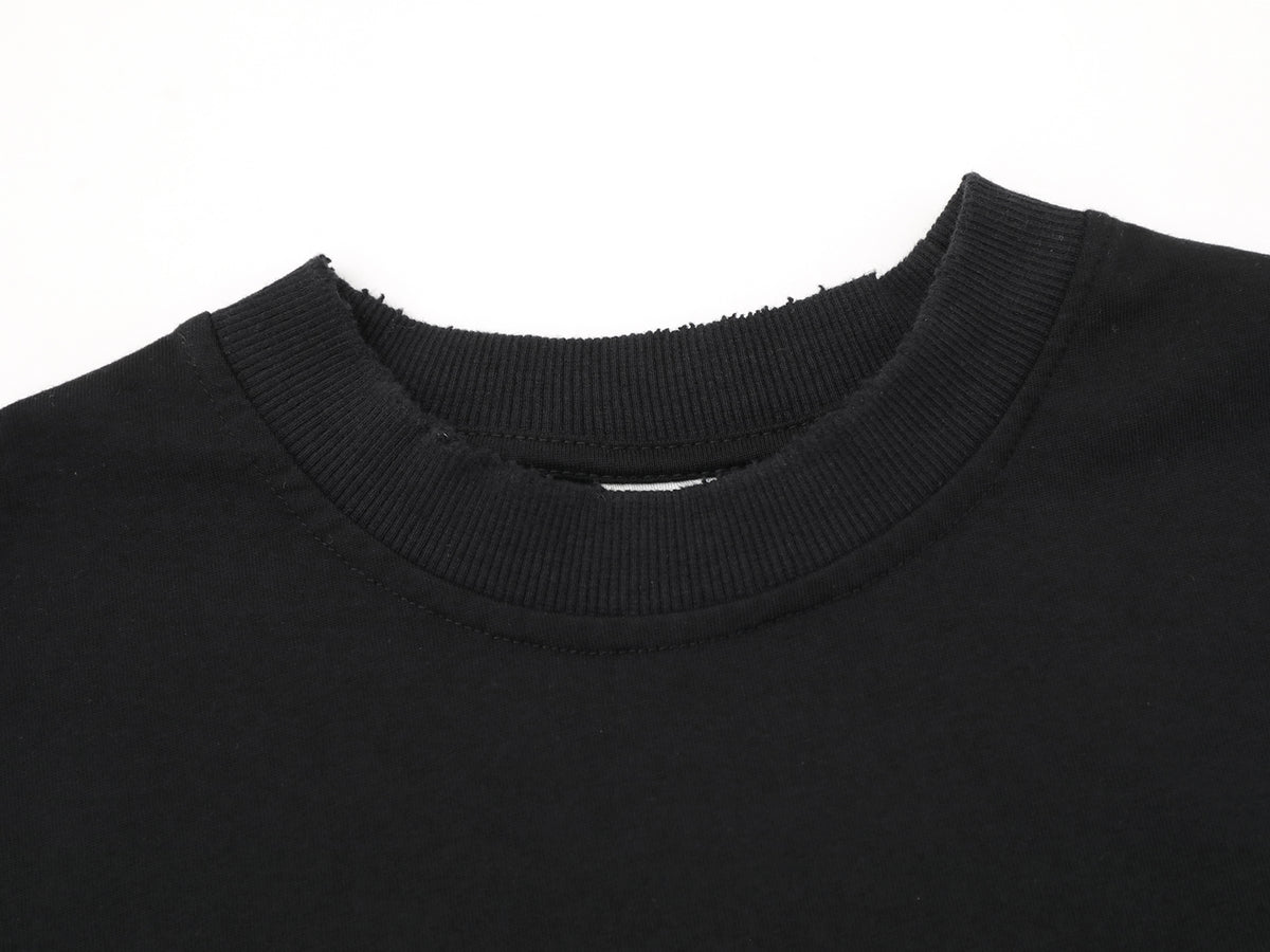 Distressed Classic Monogram Tee Black