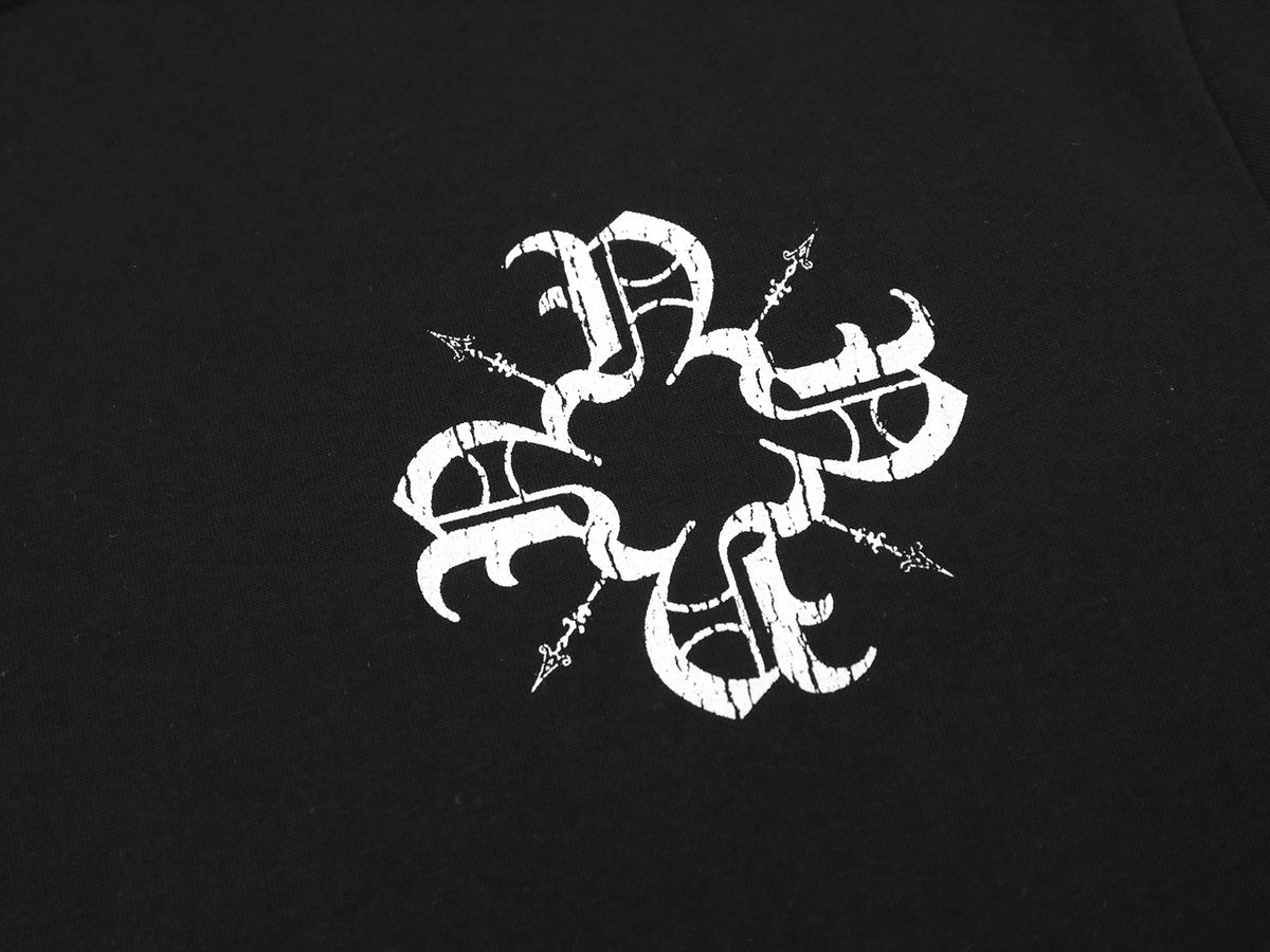 Distressed Classic Monogram Tee Black