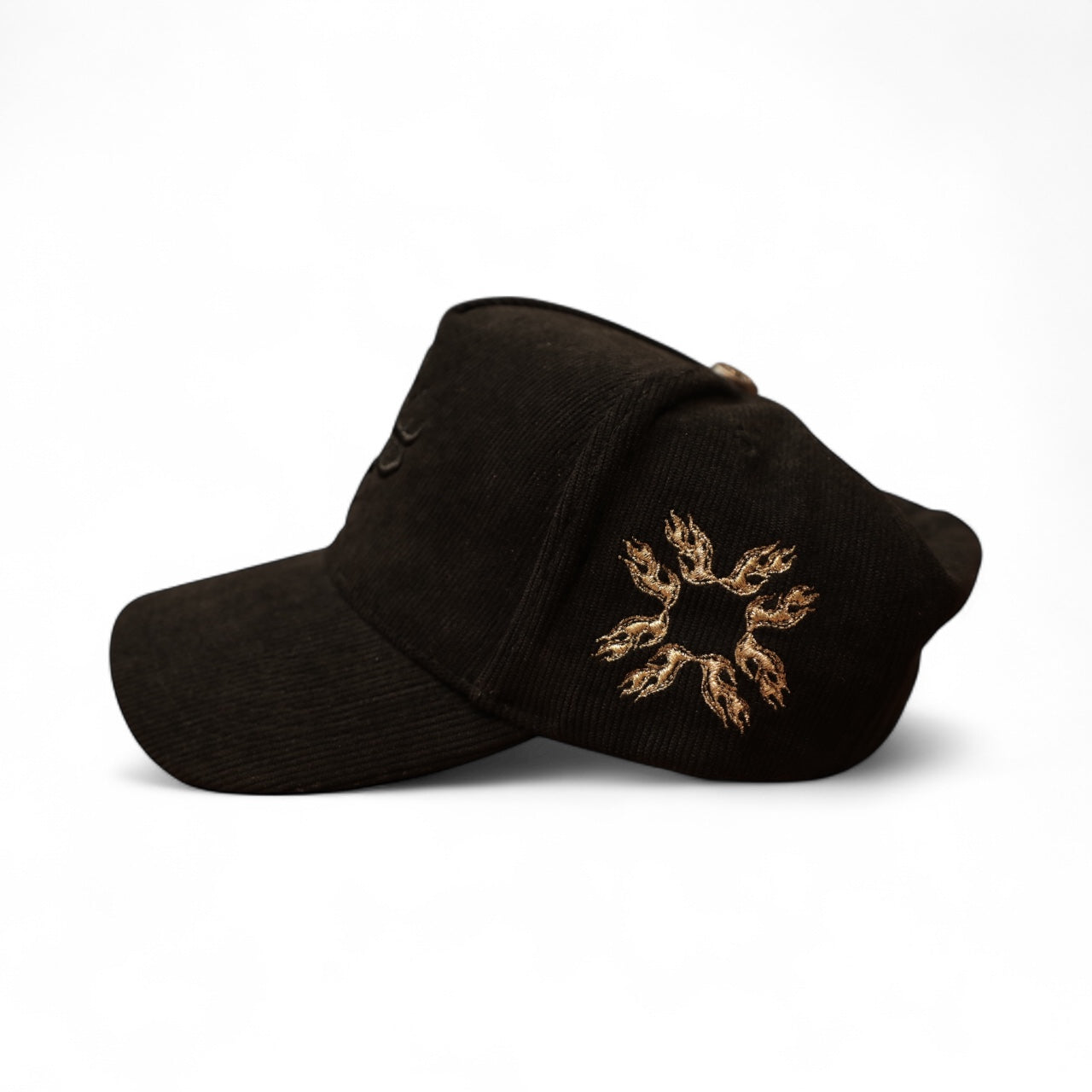 Black Corduroy Monogram Trucker Hat