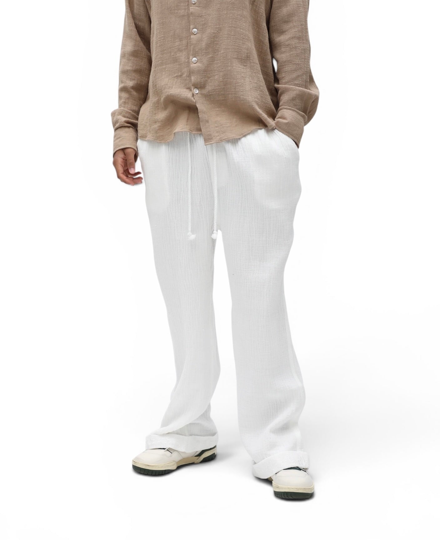 Flow Texture Pants- White