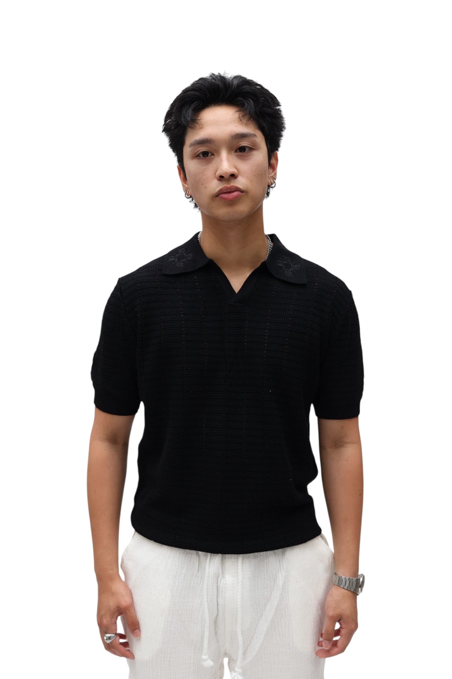 Monaco Knit Polo - Black