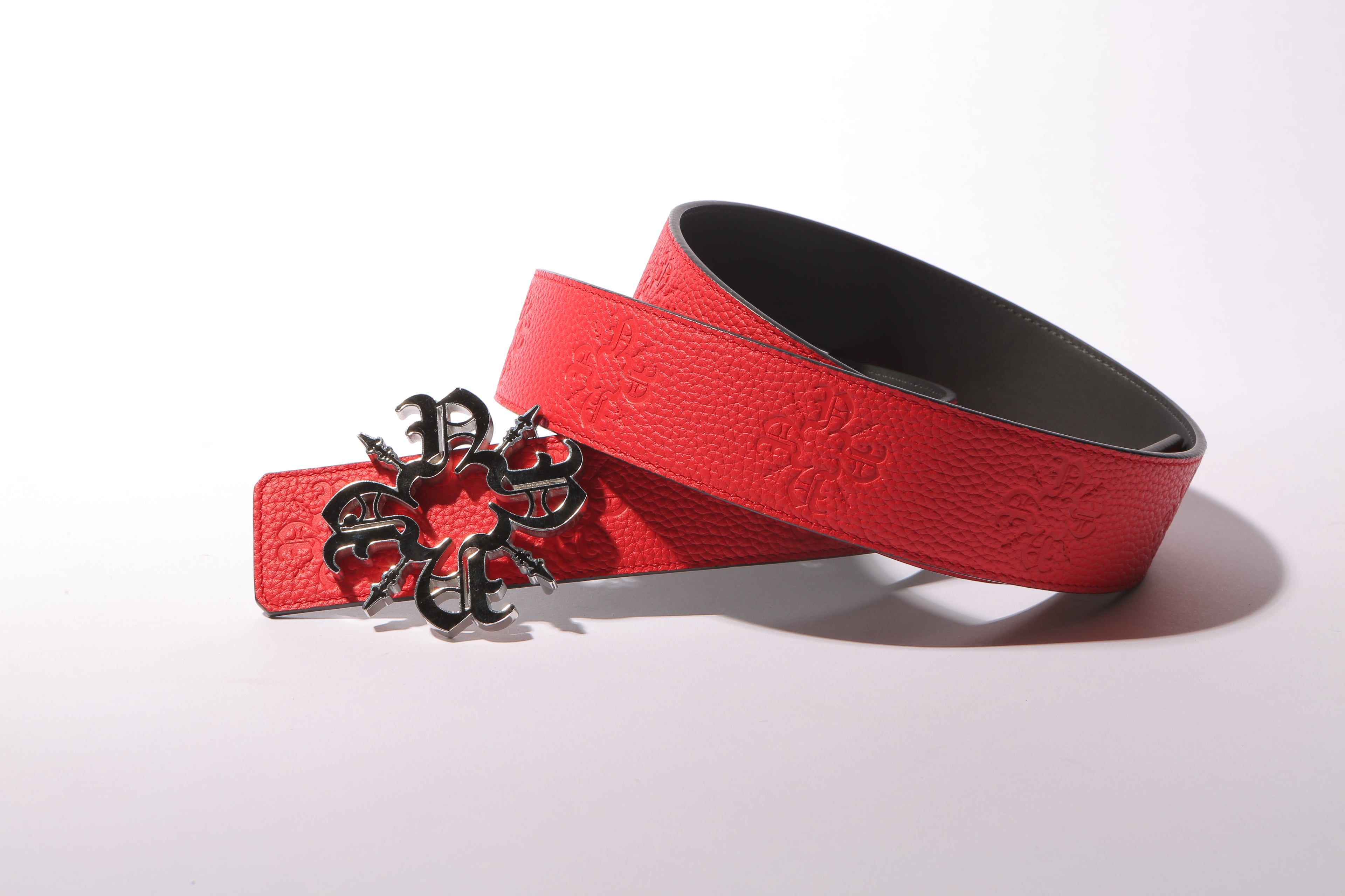 Red Monogram Reversible Leather Strap 40MM