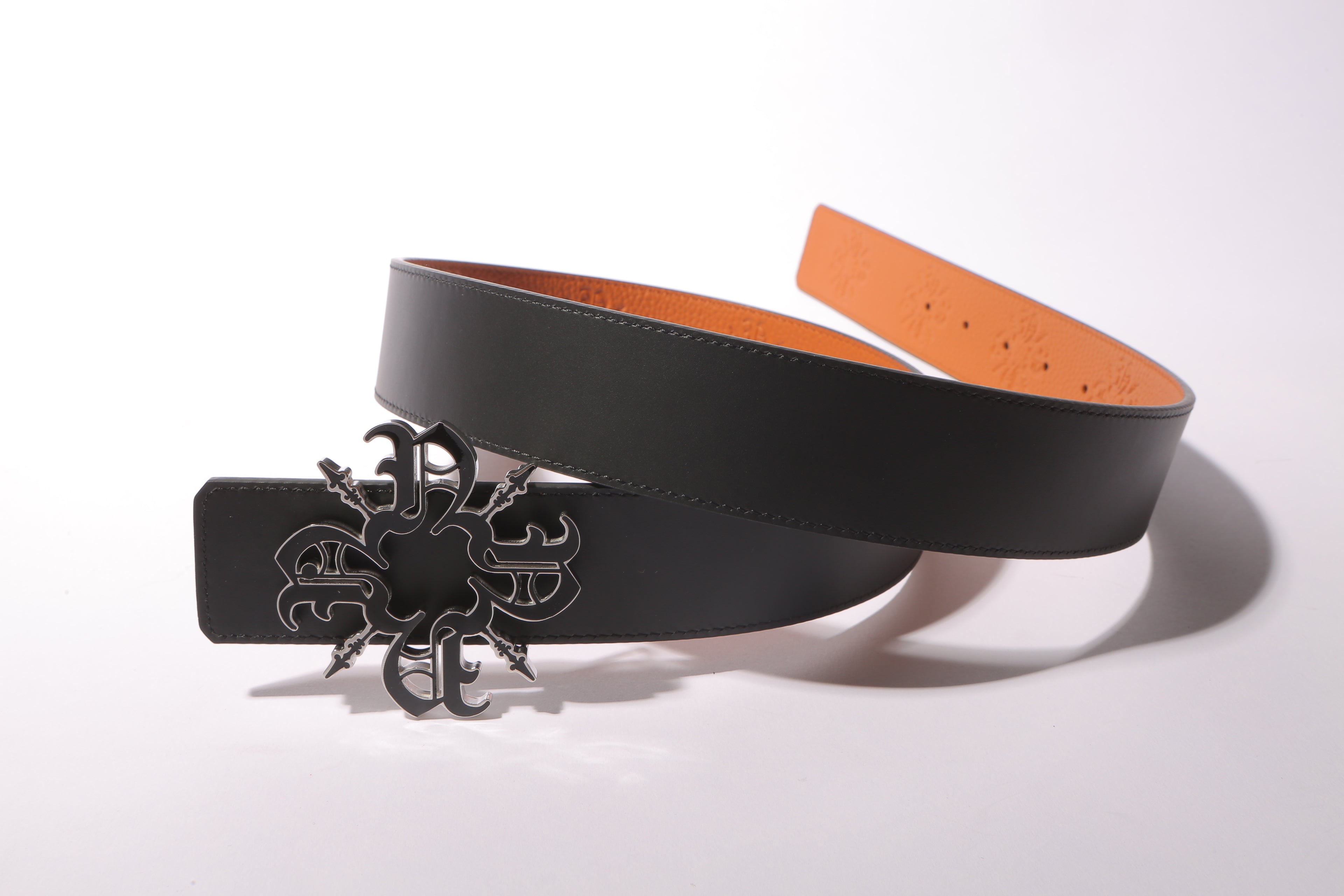 Orange Monogram Reversible Leather Strap 40MM