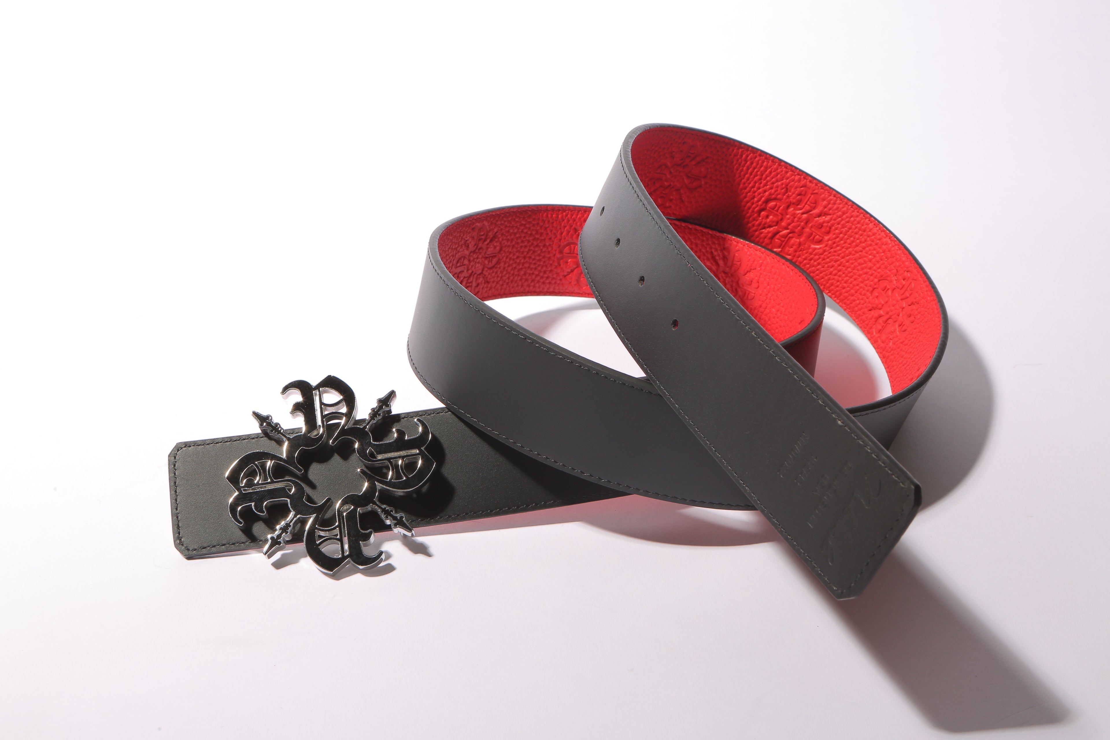 Red Monogram Reversible Leather Strap 40MM