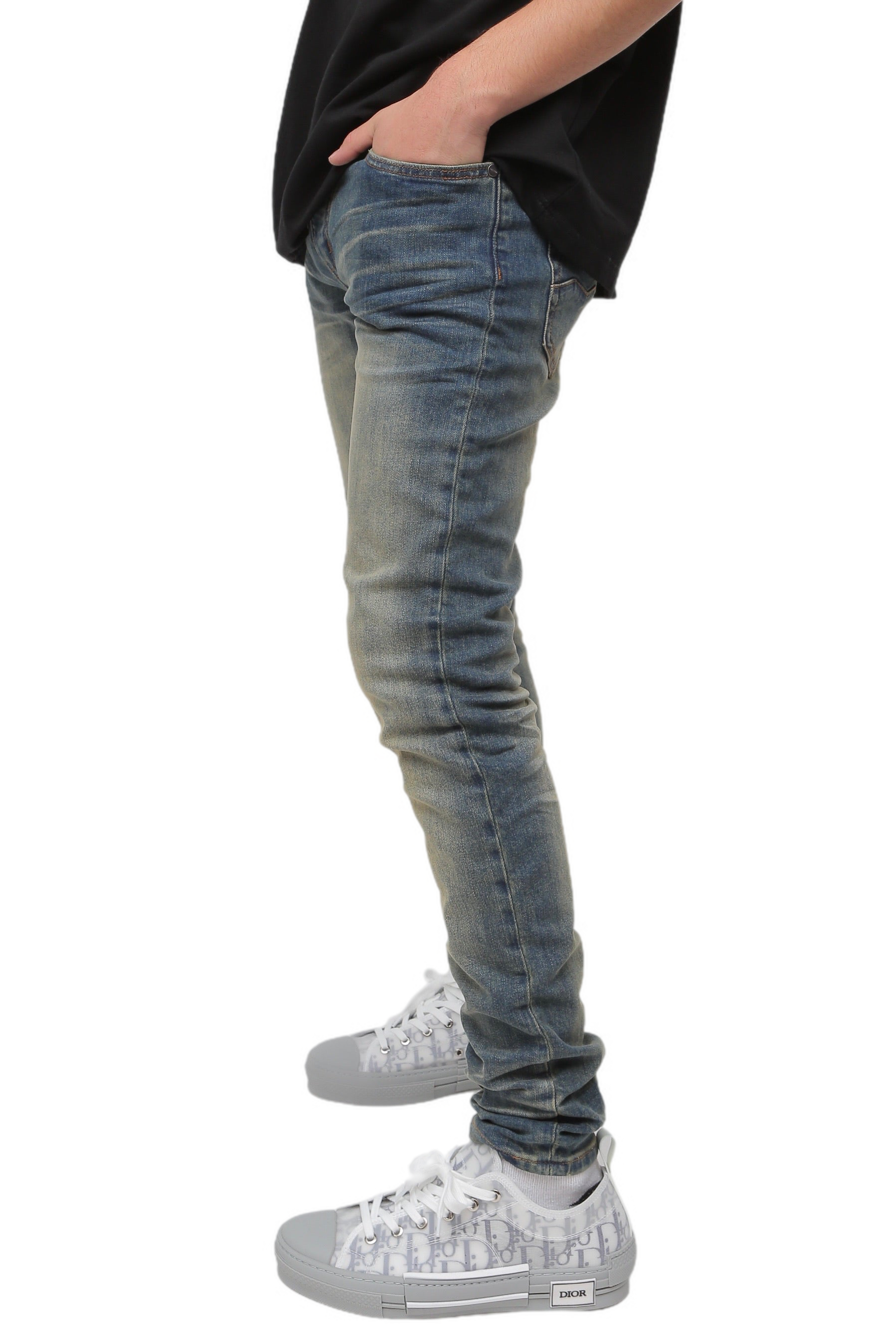 Whiskey Faded Wash Skinny Denim