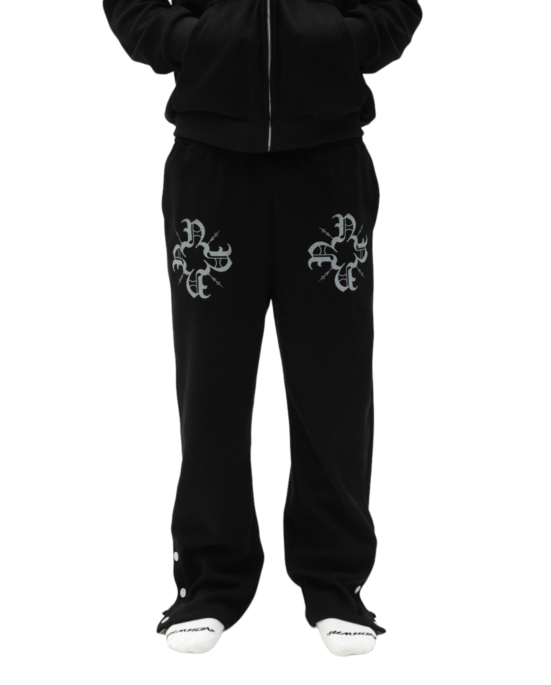 Monogram Flared Sweats Black