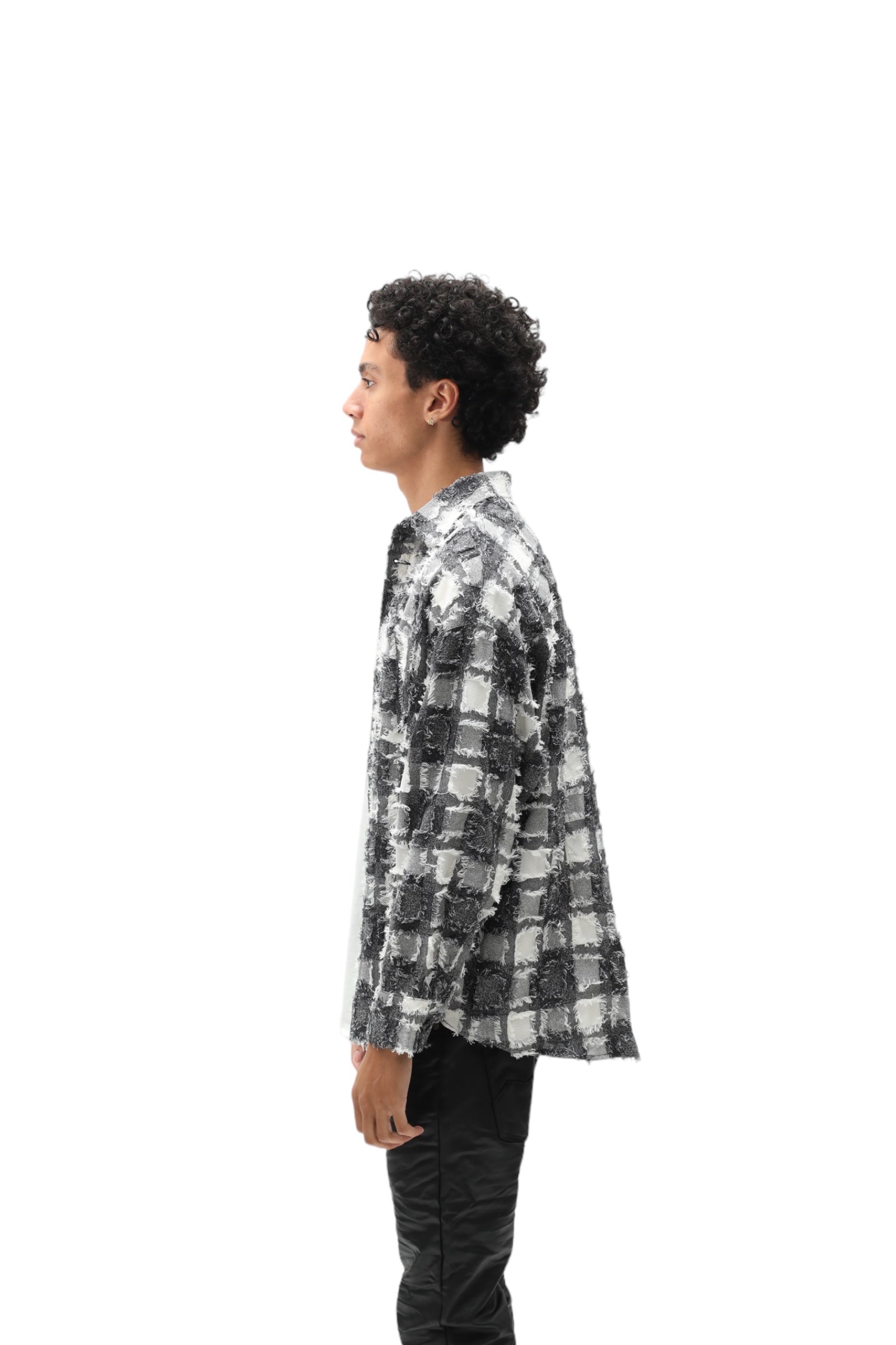 Loose Thread Flannel Black/White