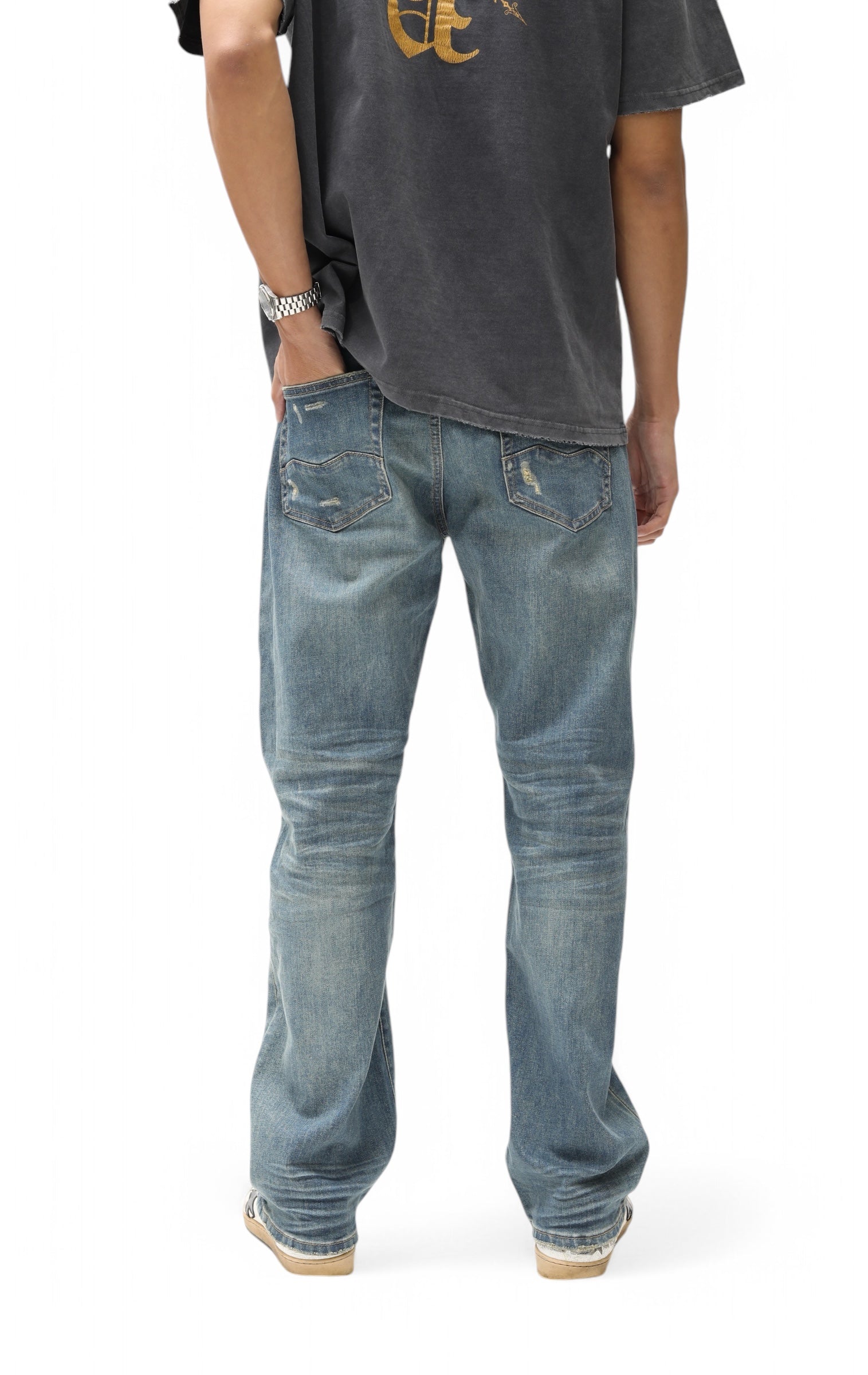 Classic Blue Wash Straight Leg Denim