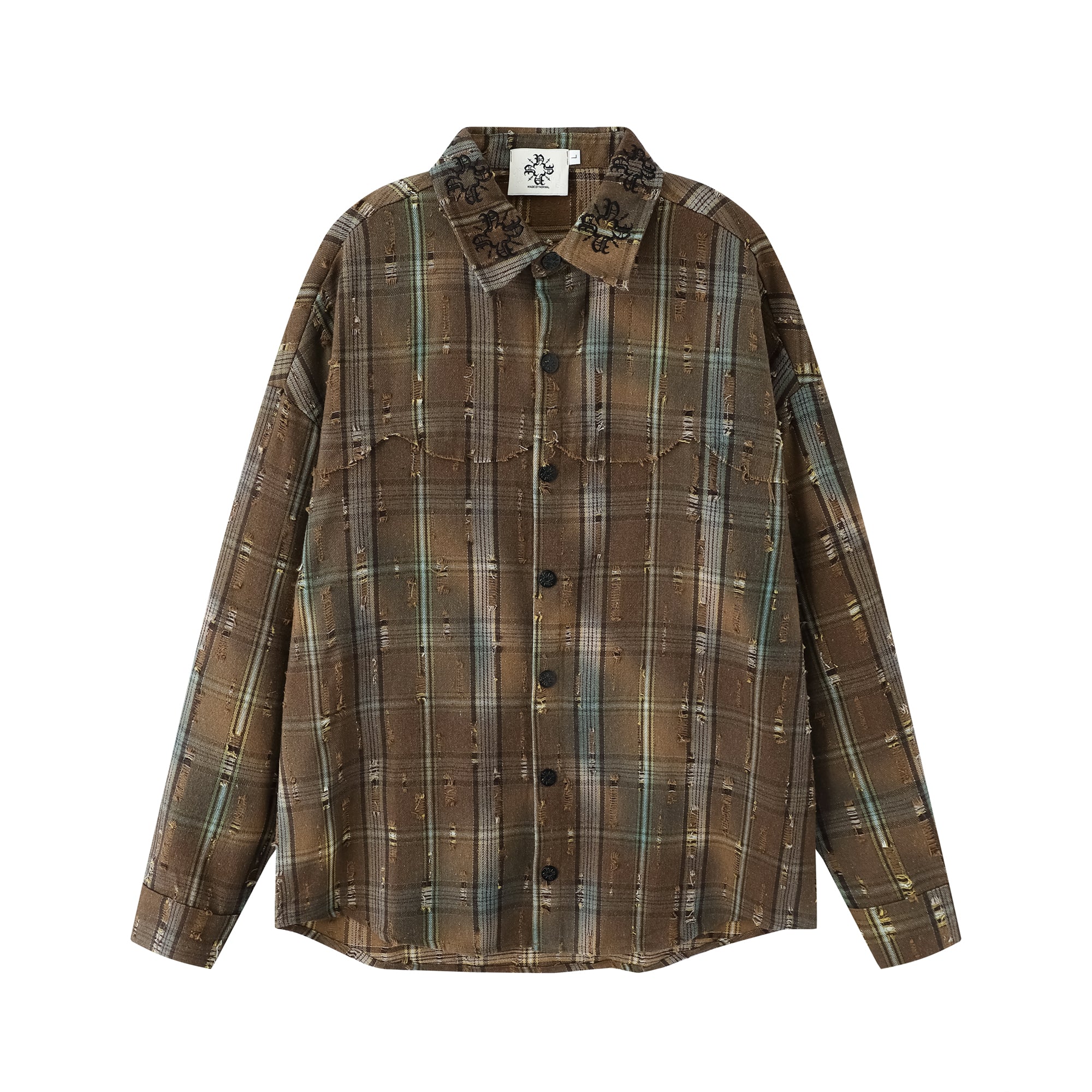 Distressed Brown Aged Flannel