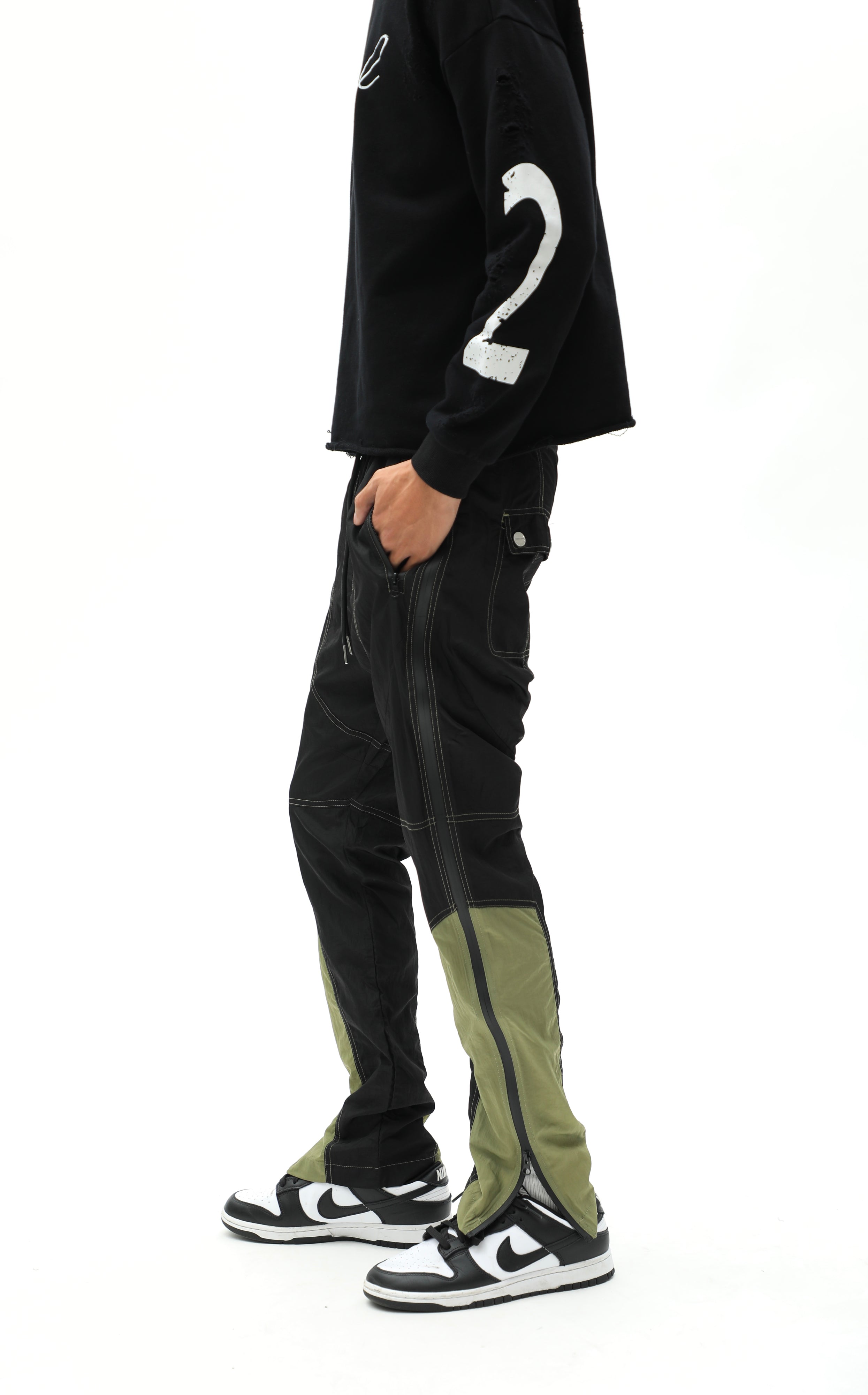 Two Tone Parachute Skinny Track Pants