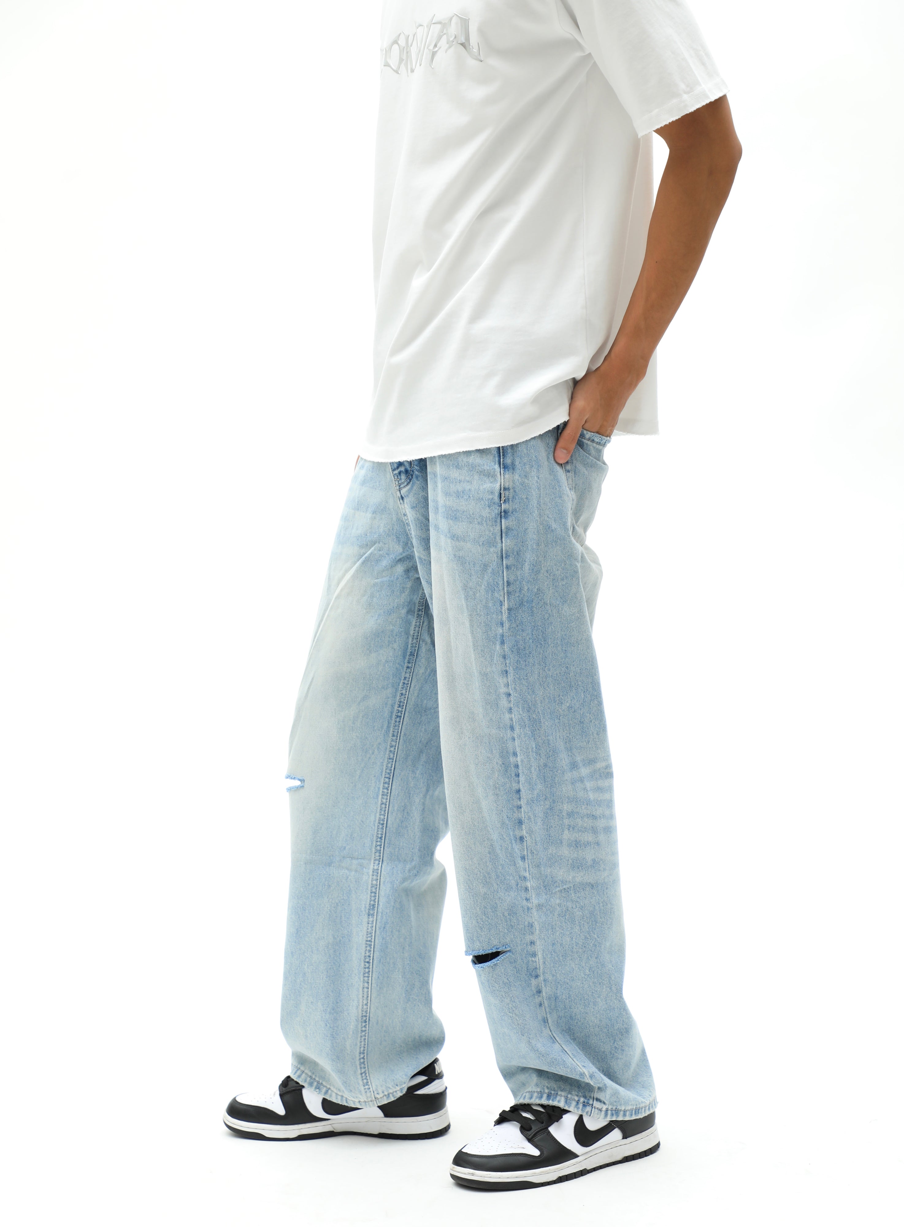 Sky Blue Faded Ultra Baggy Denim