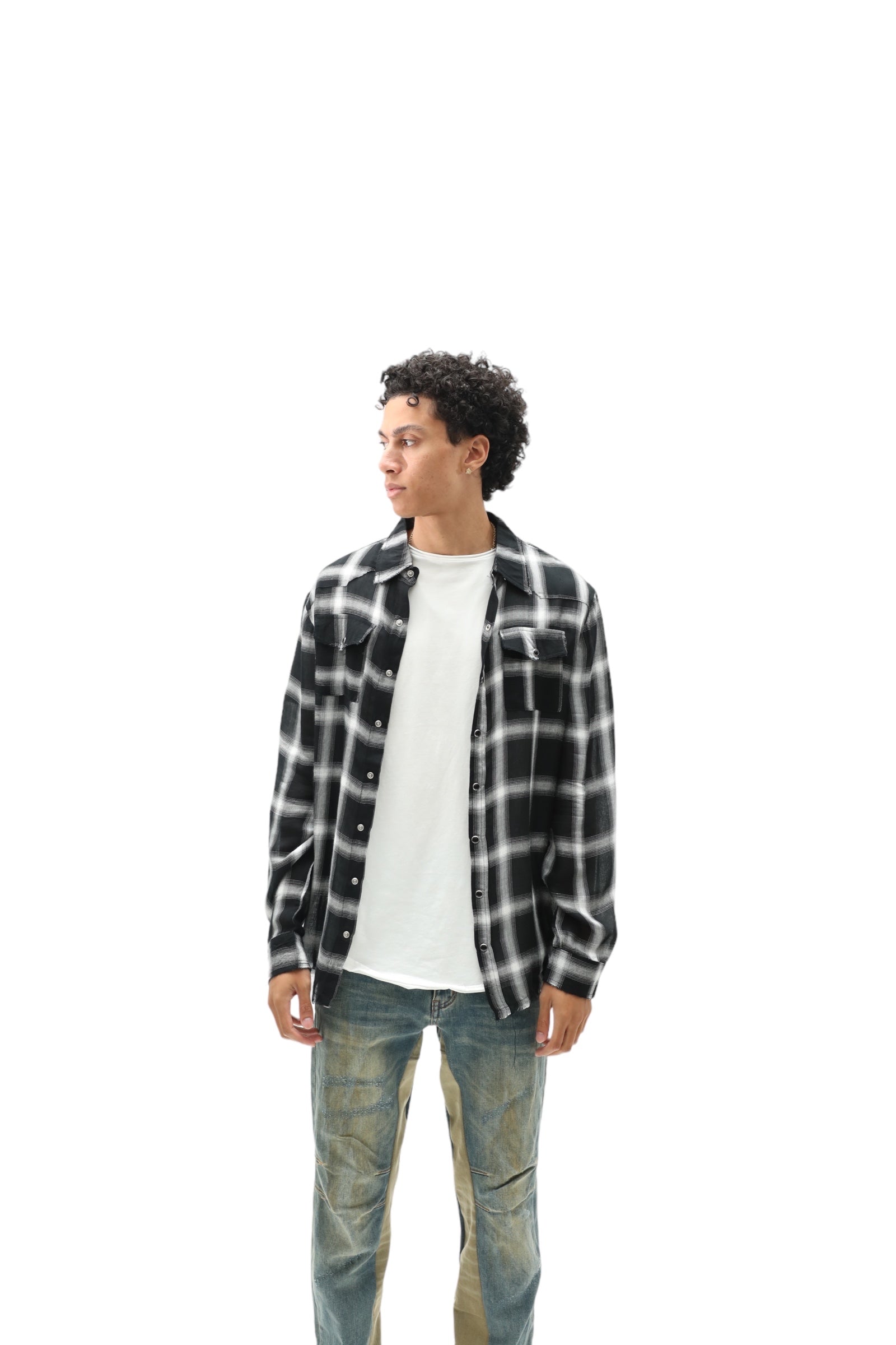 Soft Cotton Plaid Flannel Black/White