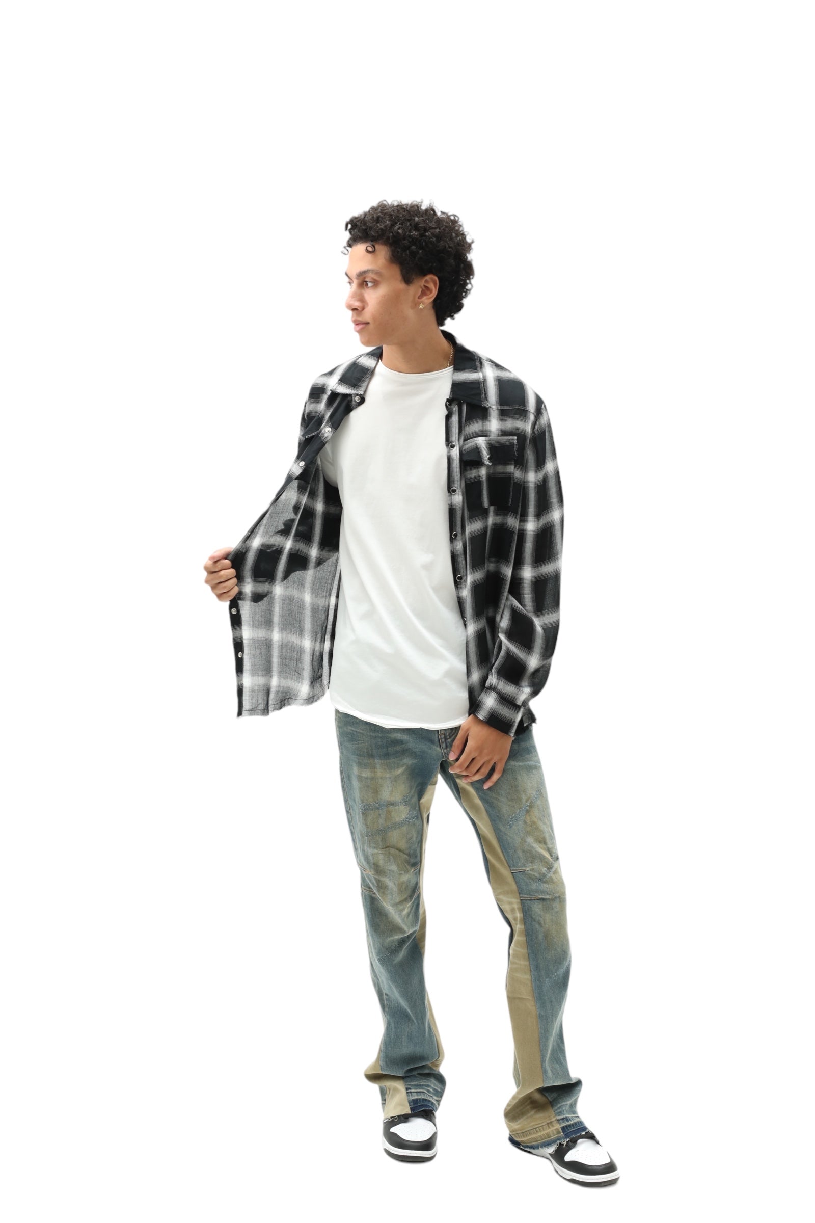 Soft Cotton Plaid Flannel Black/White