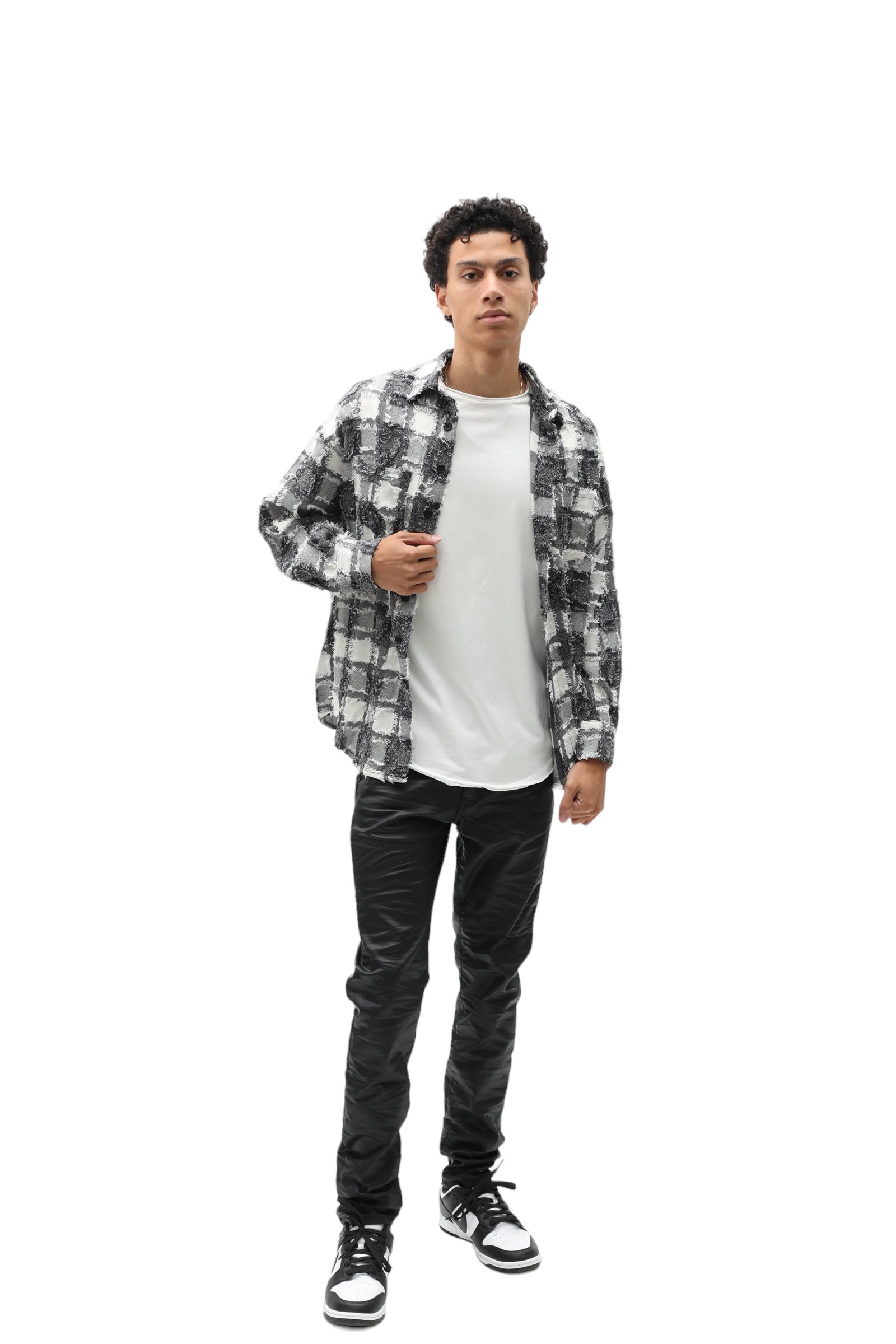 Loose Thread Flannel Black/White