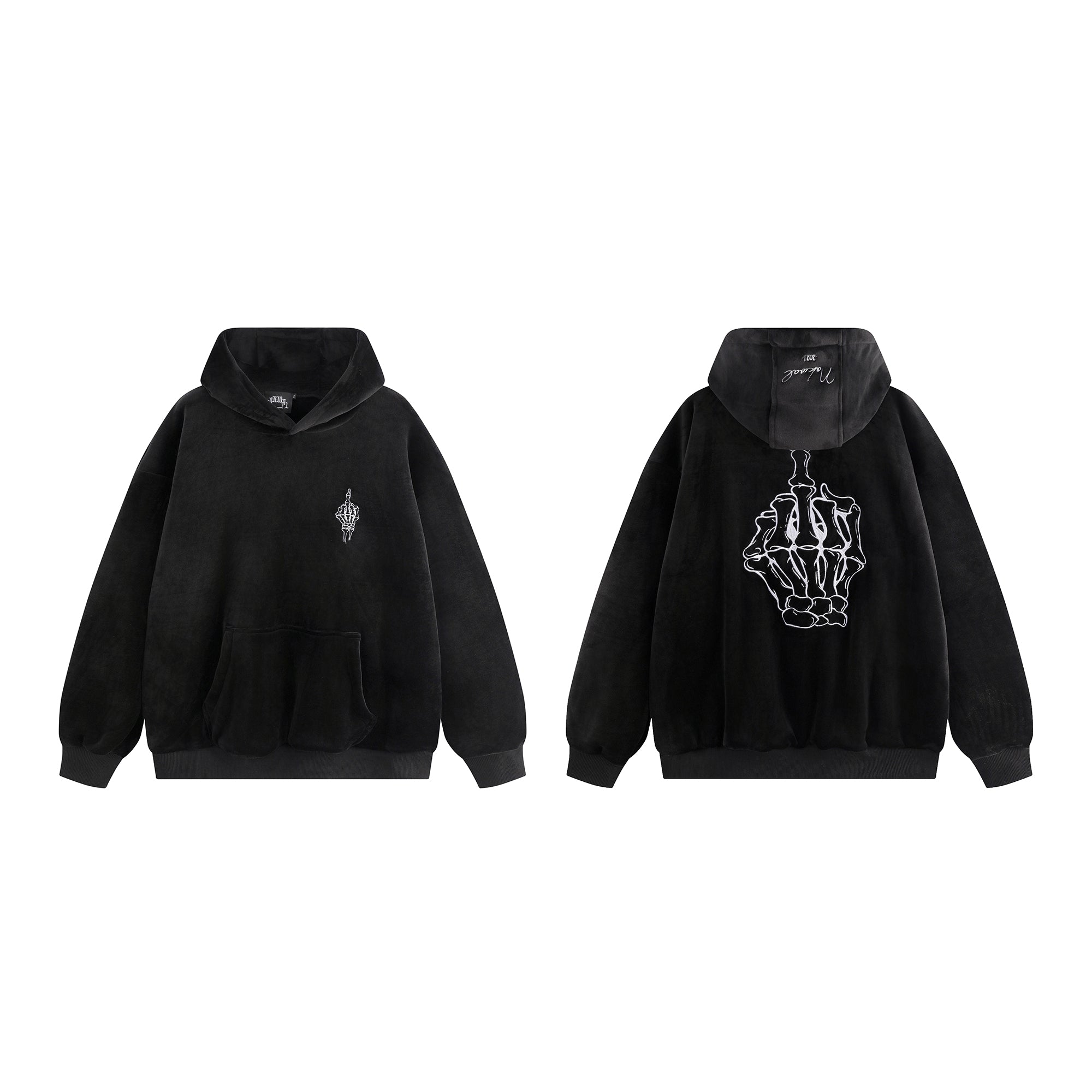 Velvet Middle Finger Hoodie