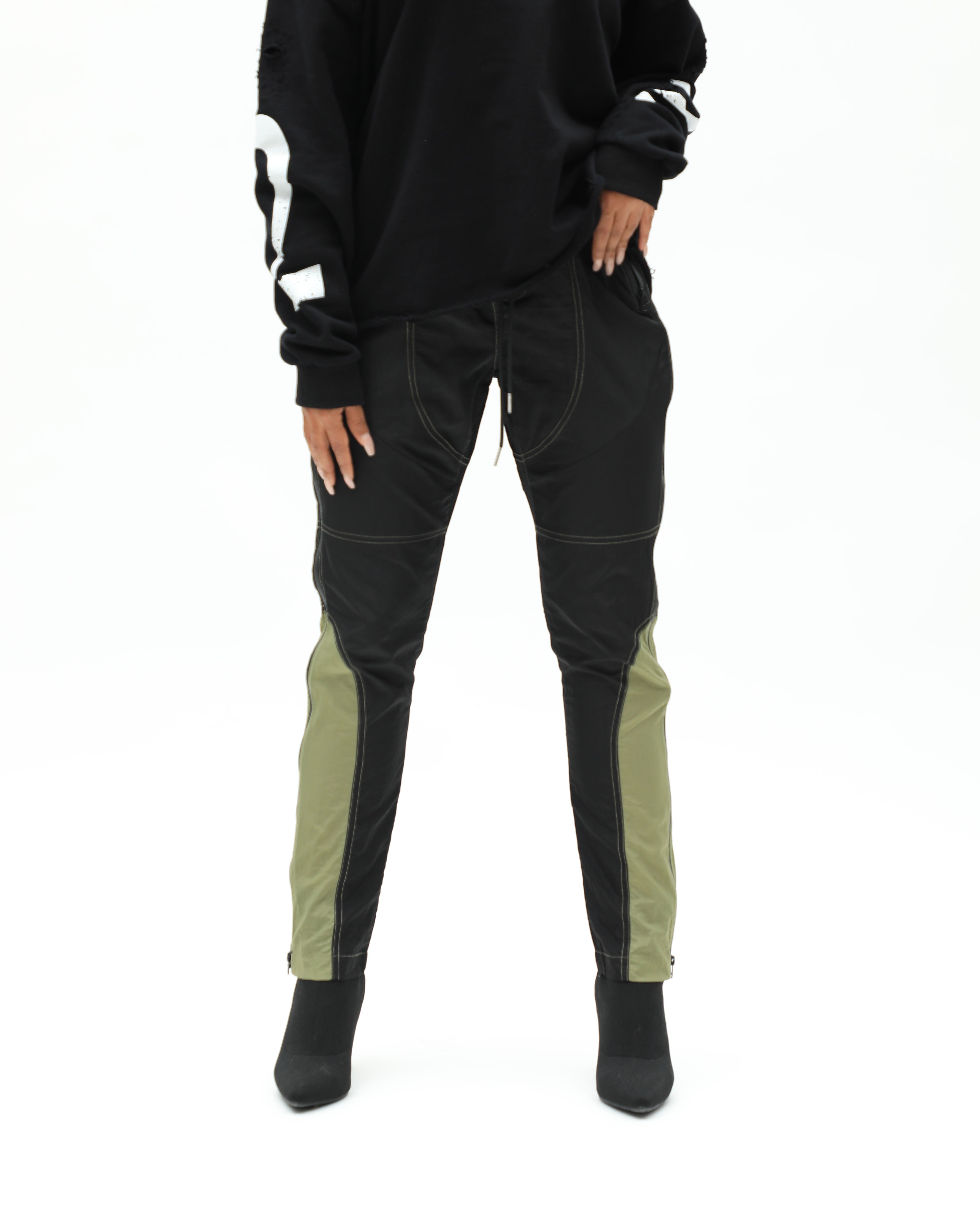 Unisex Two Tone Parachute Skinny Track Pants